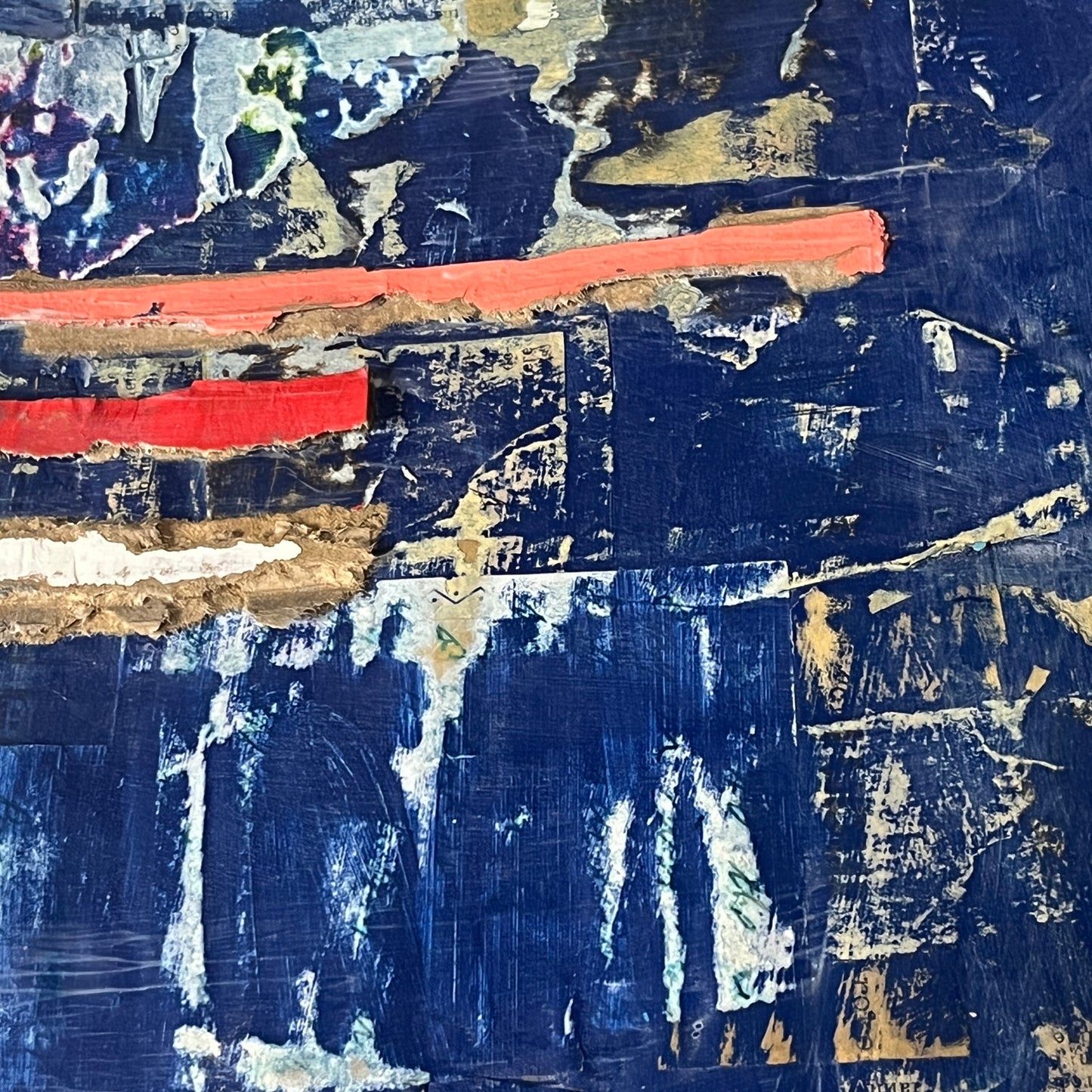 Original Mixed Media Abstract Art Collage Painting 11x14 "Common"