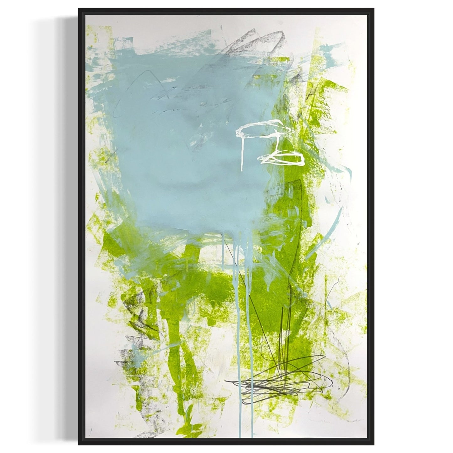 Original Mixed Media Abstract Modern Art Painting 24x36 "Telestic" Signed