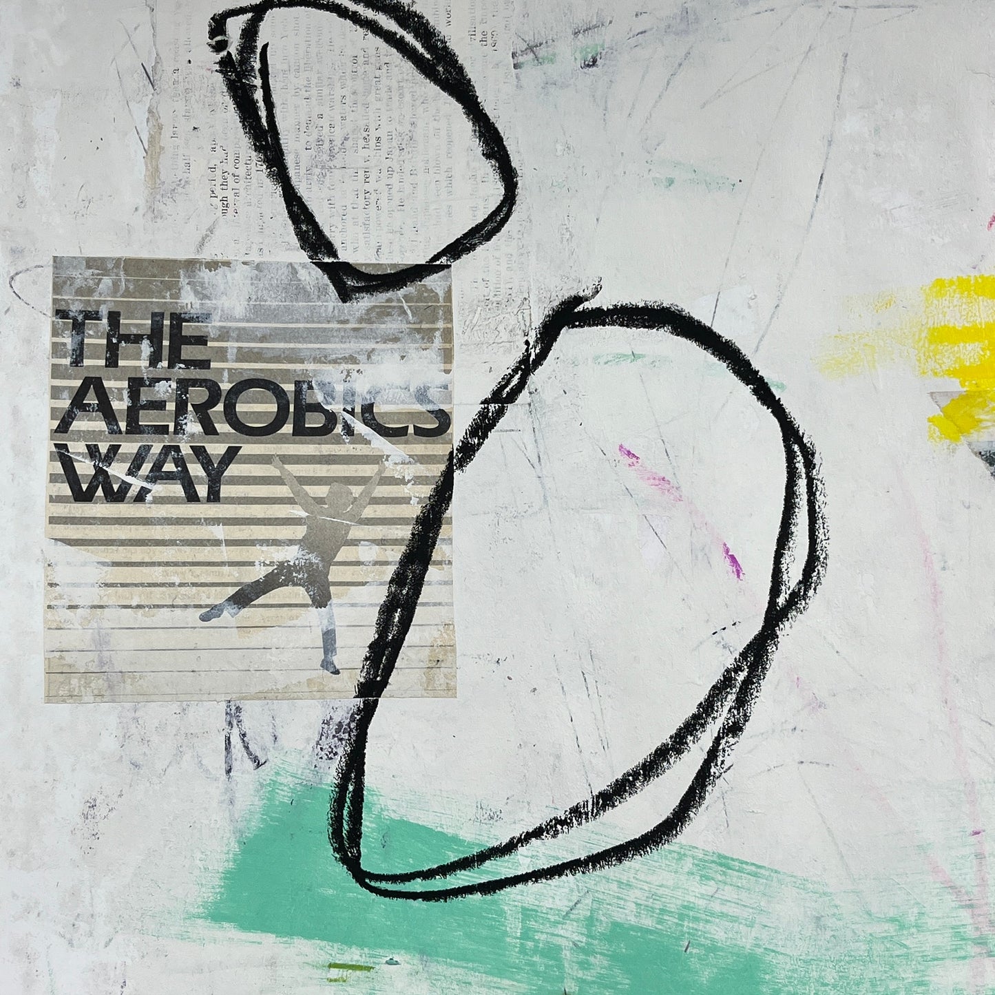 Original Mixed Media Abstract Modern Art Painting 18x24 "The Aerobics Way"
