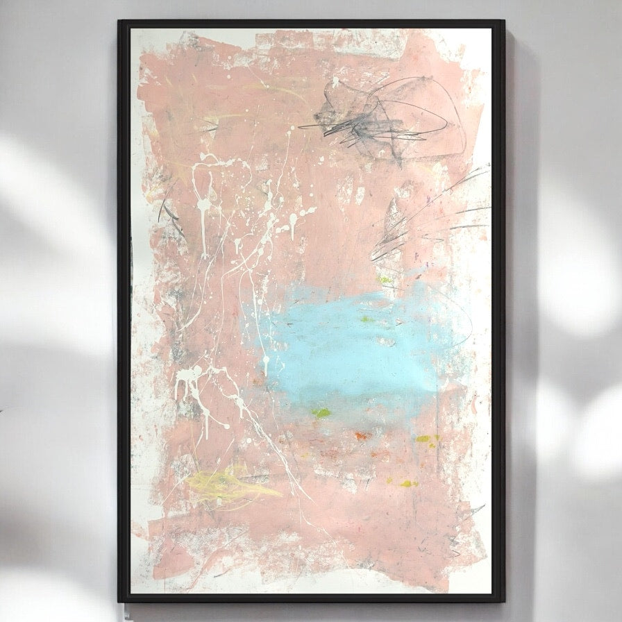 Original Mixed Media Abstract Modern Art Painting 24x36 "Chandelle" Signed