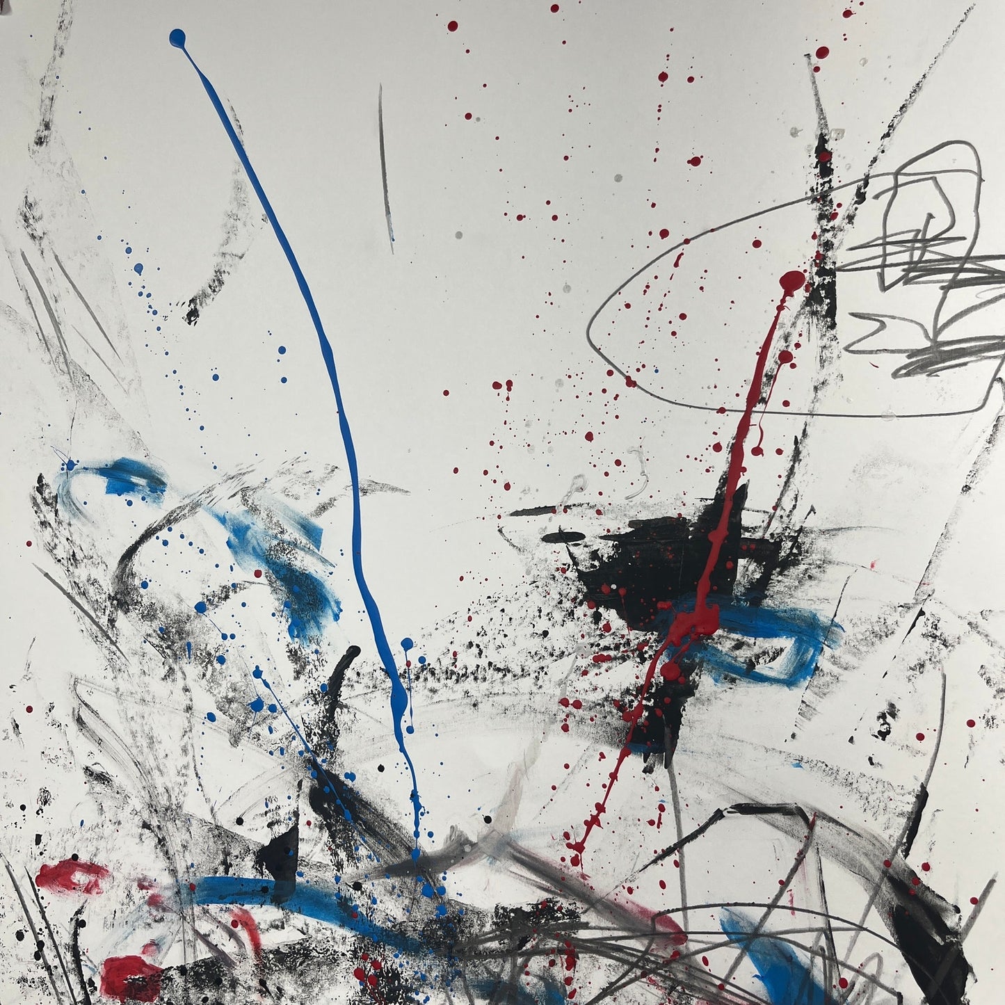 Original Mixed Media Abstract Modern Art Painting 18x24 "Assart" Signed