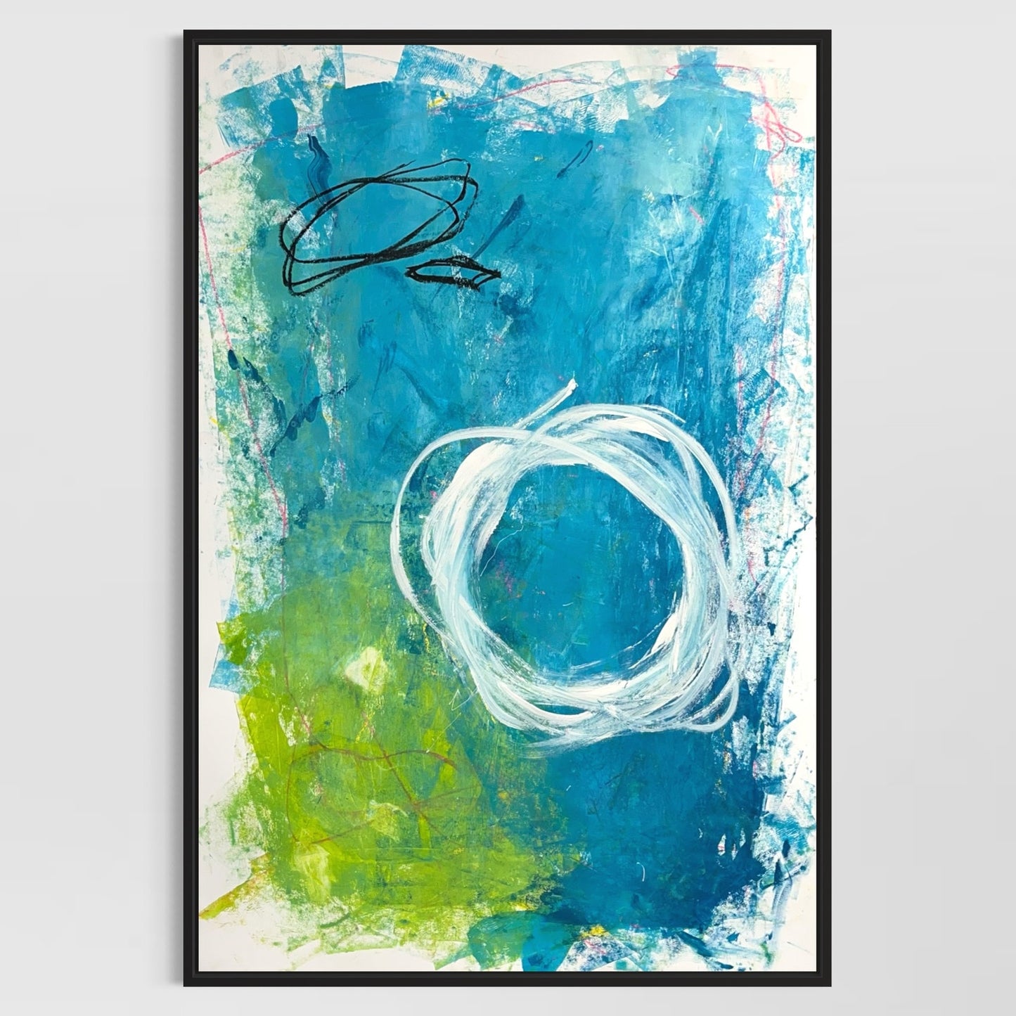 Original Mixed Media Abstract Modern Art Painting 24x36 "Physiologus" Signed