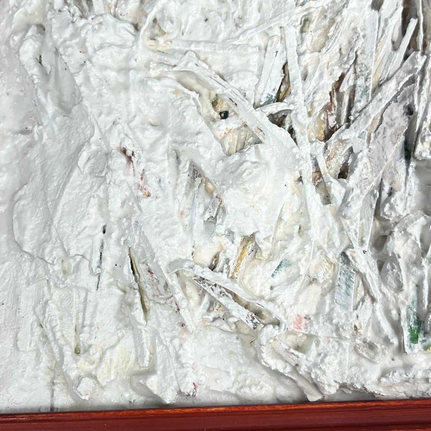 Original Framed Mixed Media Abstract Art Painting Collage 6x10 "Vasculature #3"