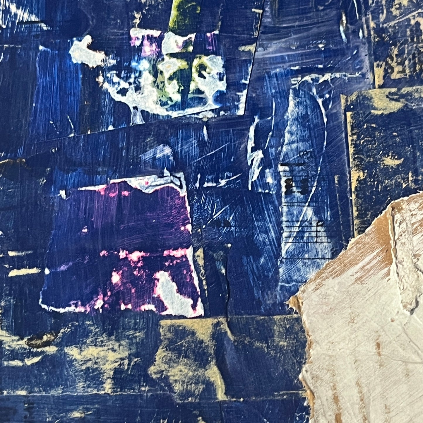 Original Mixed Media Abstract Art Collage Painting 11x14 "Common"
