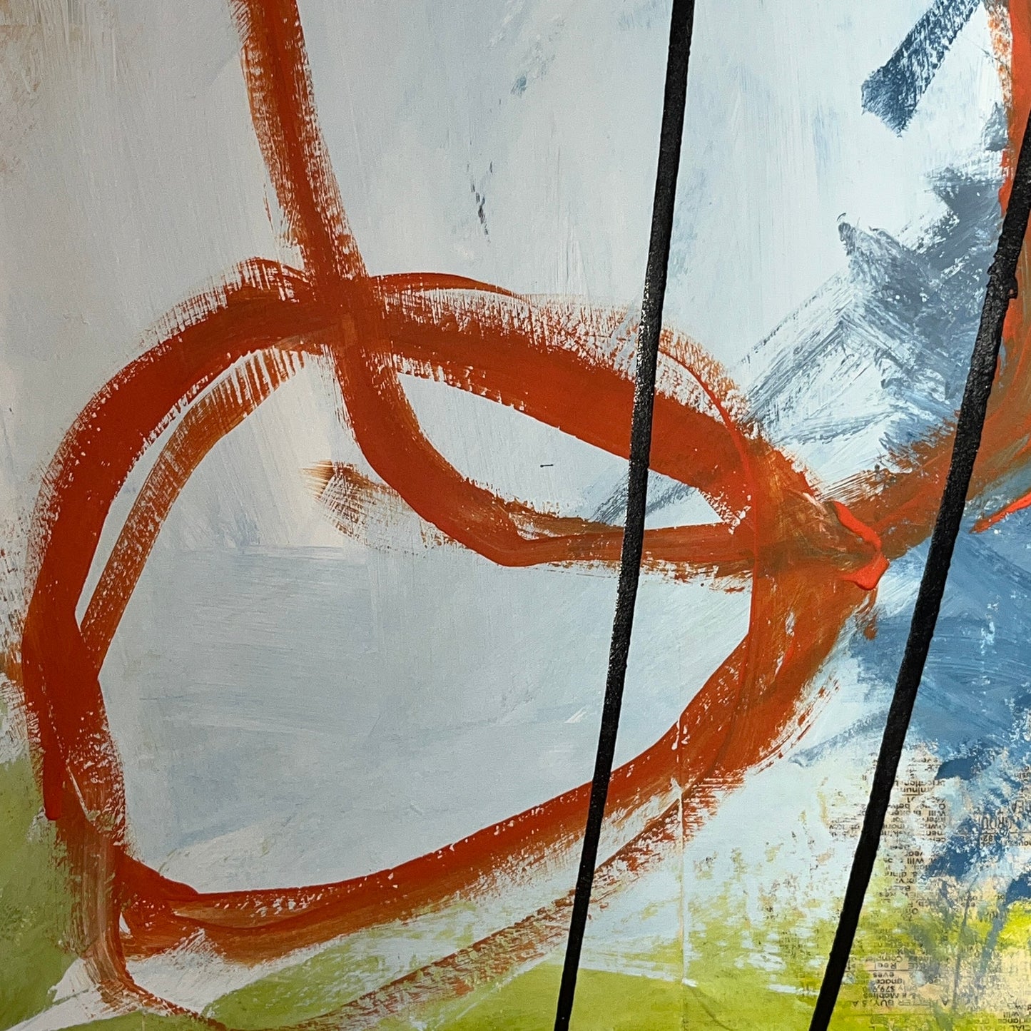 Original Mixed Media Abstract Modern Art Painting 18x24 "Borato" Signed