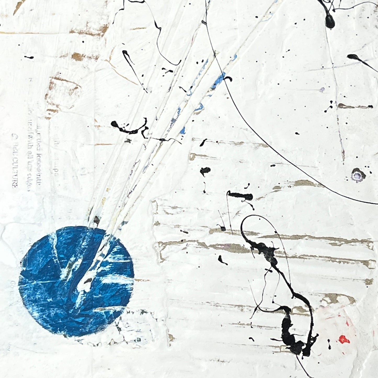 Original Framed Minimalist Modern Art Collage Painting 12x18 "Obtenebrate"