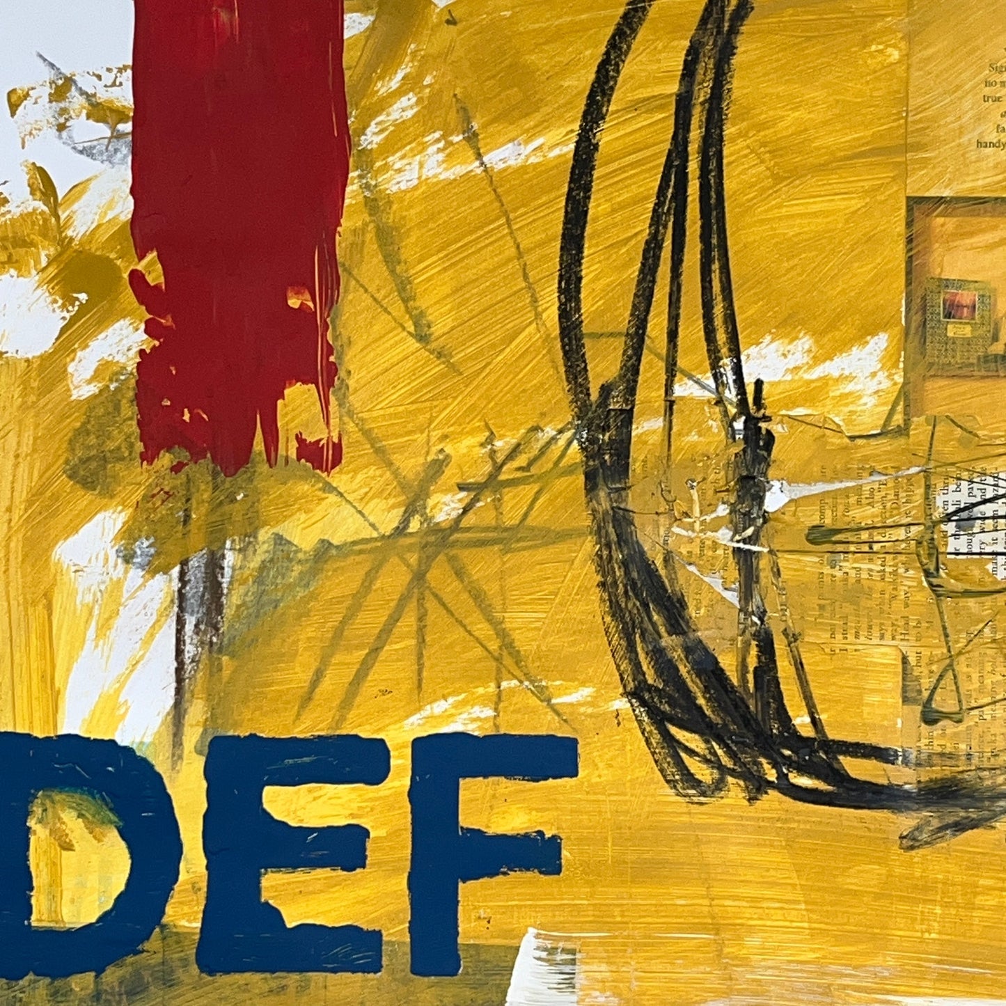 Original Mixed Media Abstract Modern Art Painting 24x36 "DEF" Signed