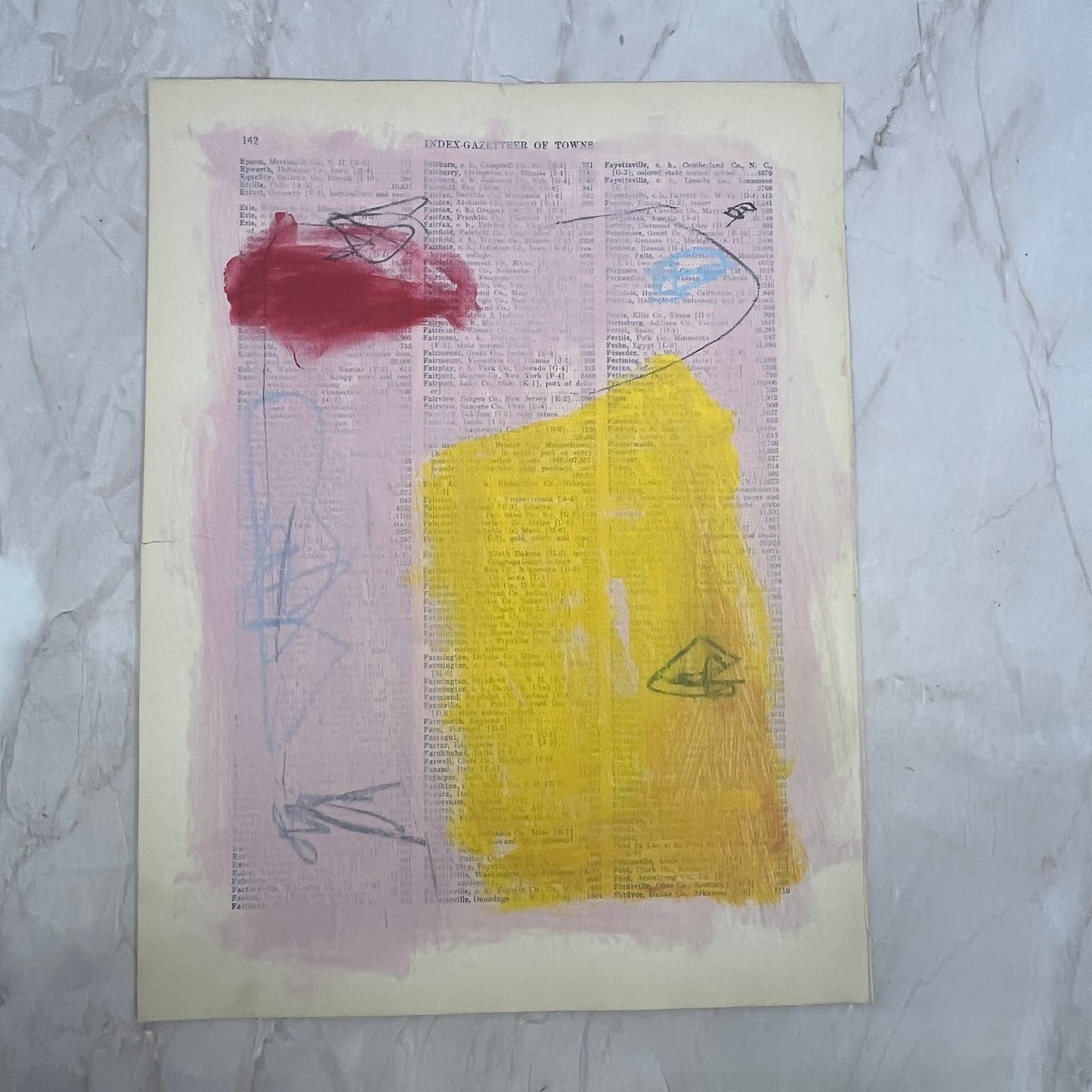 Original Mixed Media Abstract Art Painting 10x13.5” Wanderlust Series #19