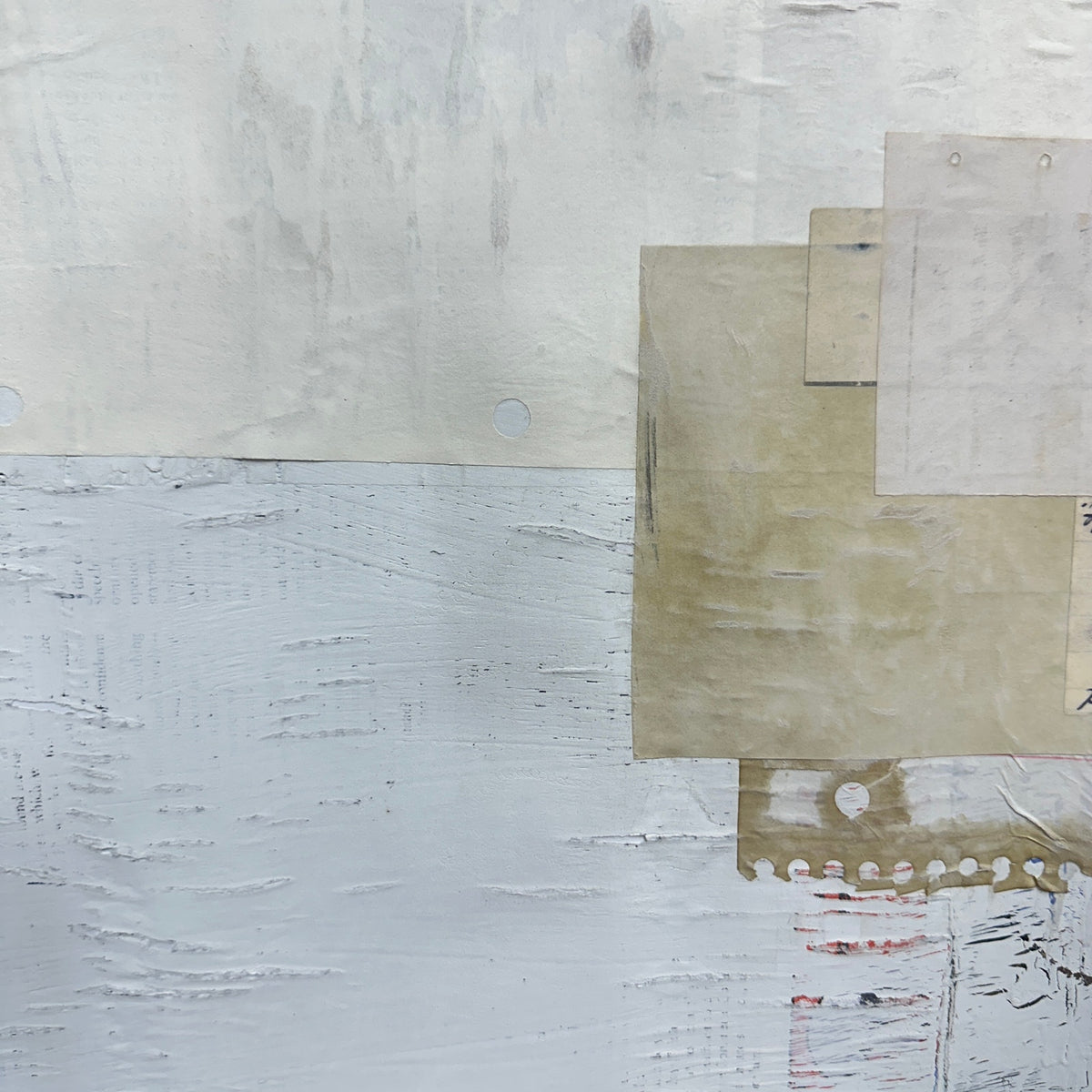 Original Mixed Media Modern Art Collage Painting 18x24 "Crenate" Signed