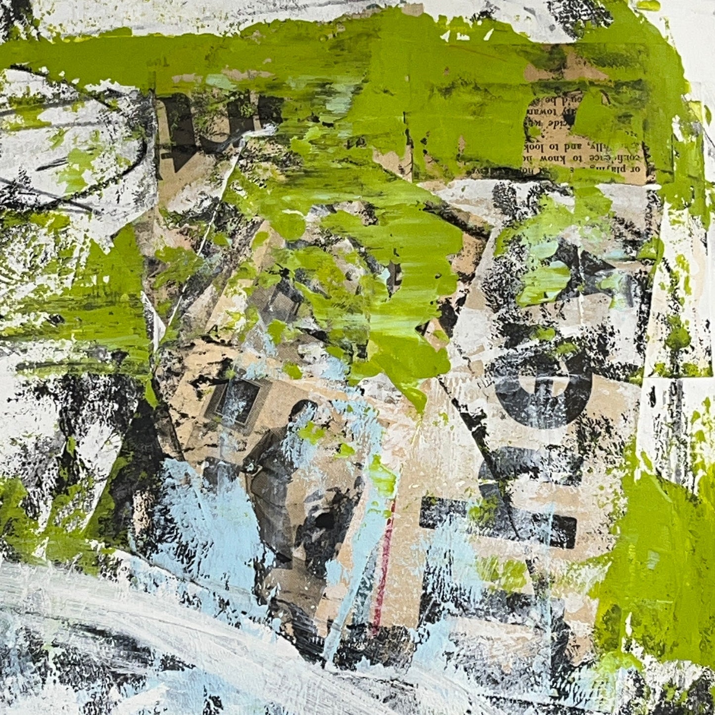 Original Mixed Media Abstract Modern Art Painting 18x24 "Affray" Signed