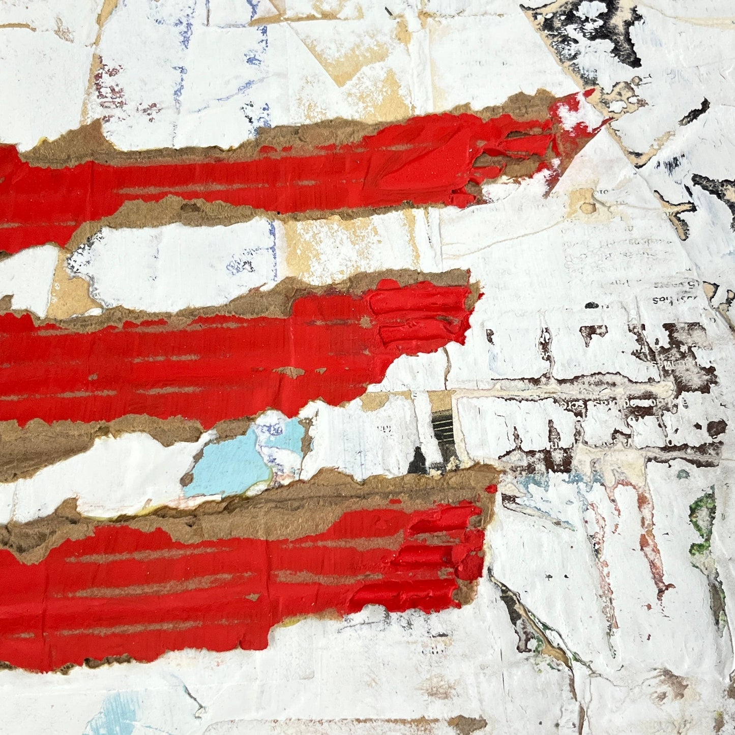 Original Framed Mixed Media Modern Art Collage Painting 12x18 "Chiromancy"