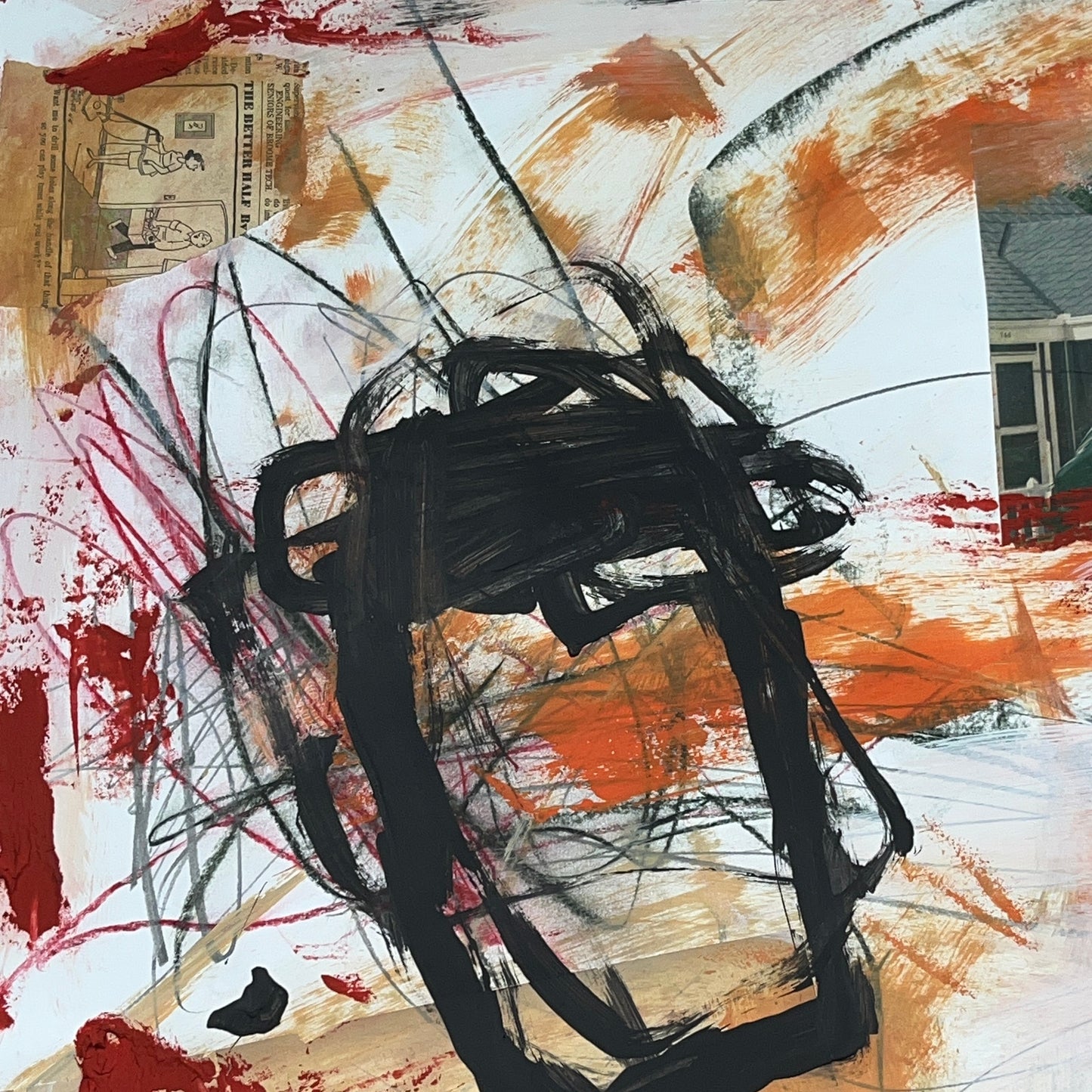 Original Mixed Media Abstract Modern Art Painting 24x36 “El Campeón" Signed