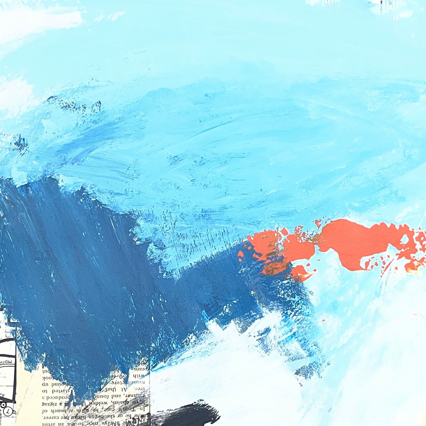 Original Mixed Media Abstract Modern Art Painting 18x24 "Métayage" Signed