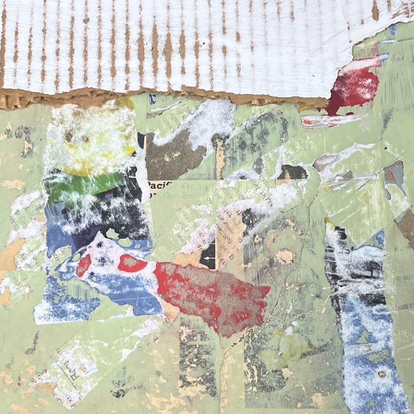 Original Framed Mixed Media Modern Art Collage Painting 12x18 "Obvolvent"
