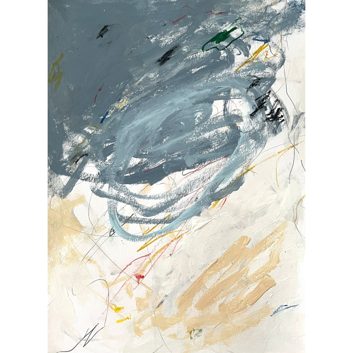Original Abstract Modern Art Painting on Paper "Laniferous" #30 Signed