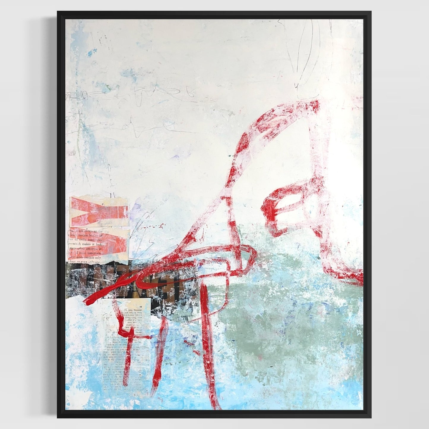 Original Mixed Media Abstract Modern Art Painting 18x24 "Cyaneous" Signed