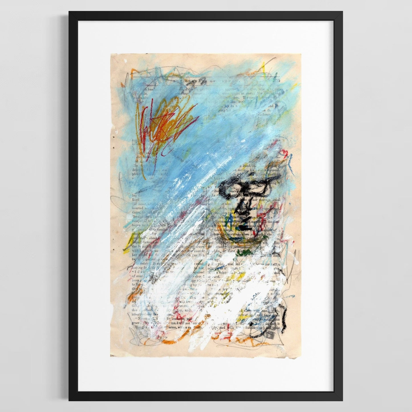 Original Abstract Modern Art Painting on Paper from 1878 Magazine #18 Signed