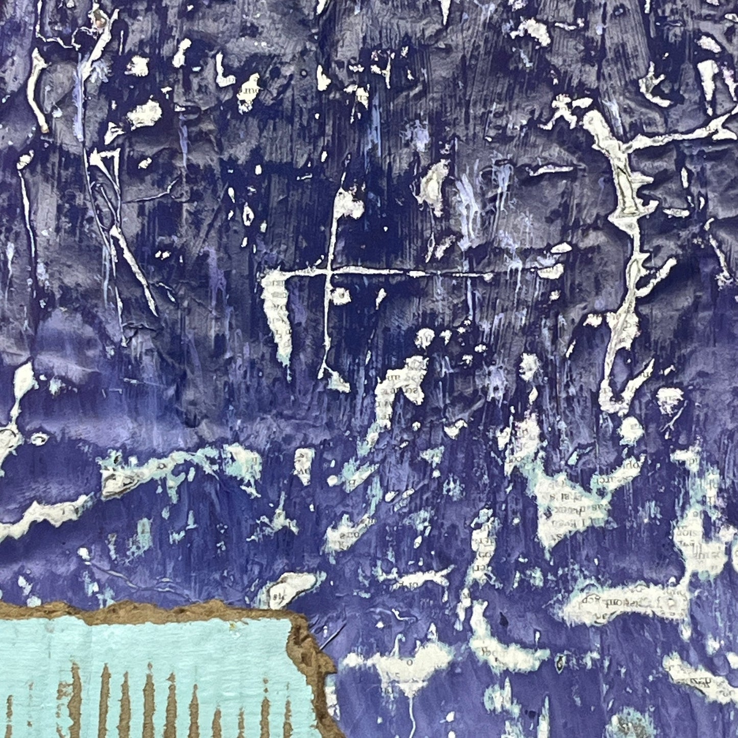 Original Framed Mixed Media Modern Art Collage Painting 12x18 "Content"