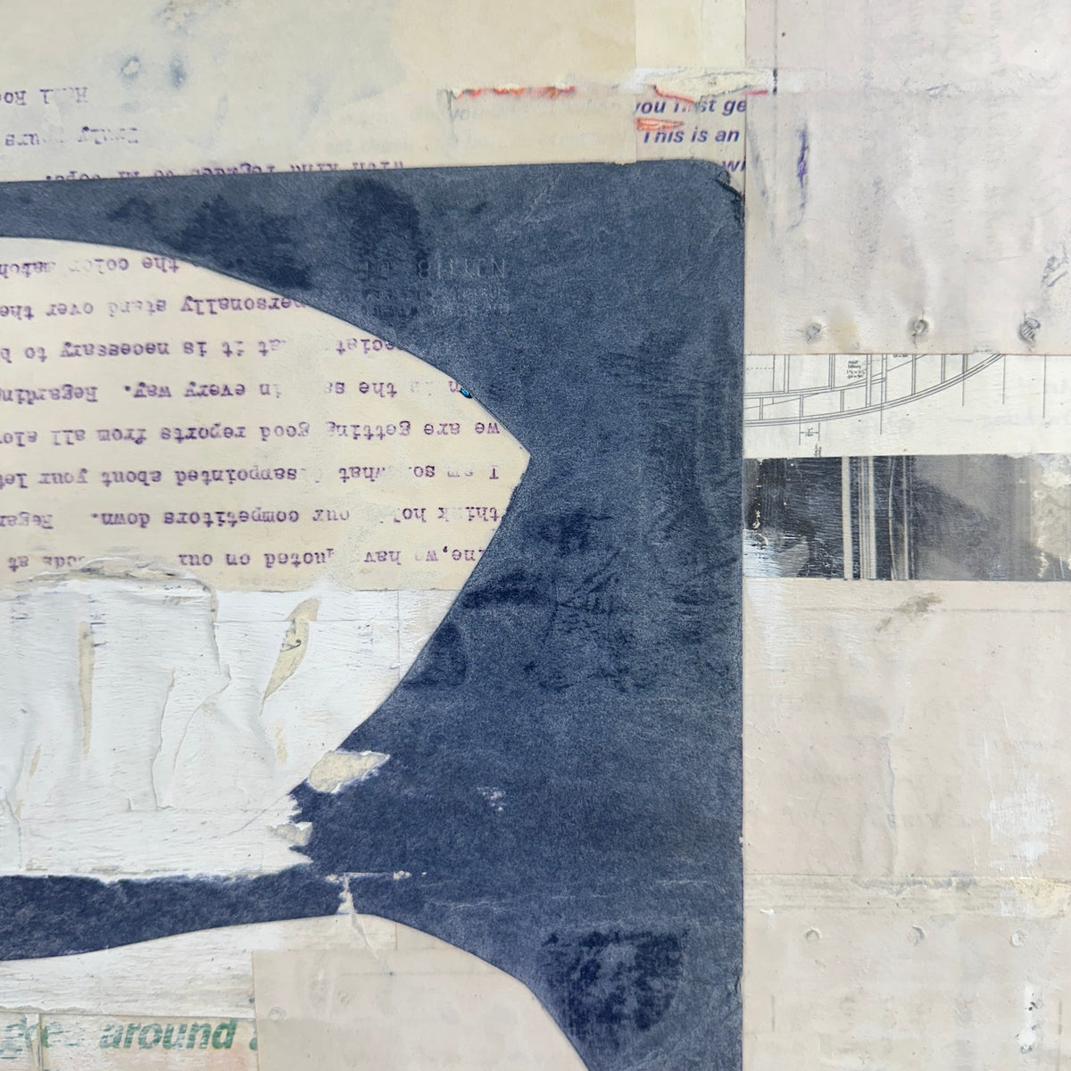 Original 11.5x30" Mixed Media Modern Art Collage on Canvas "Hederated"