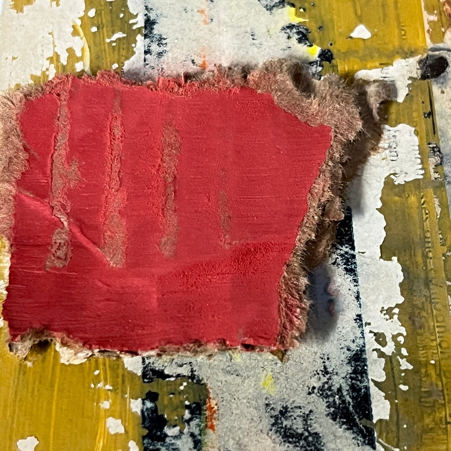 Original Mixed Media Abstract Art Collage Painting 11x14 "Brick"