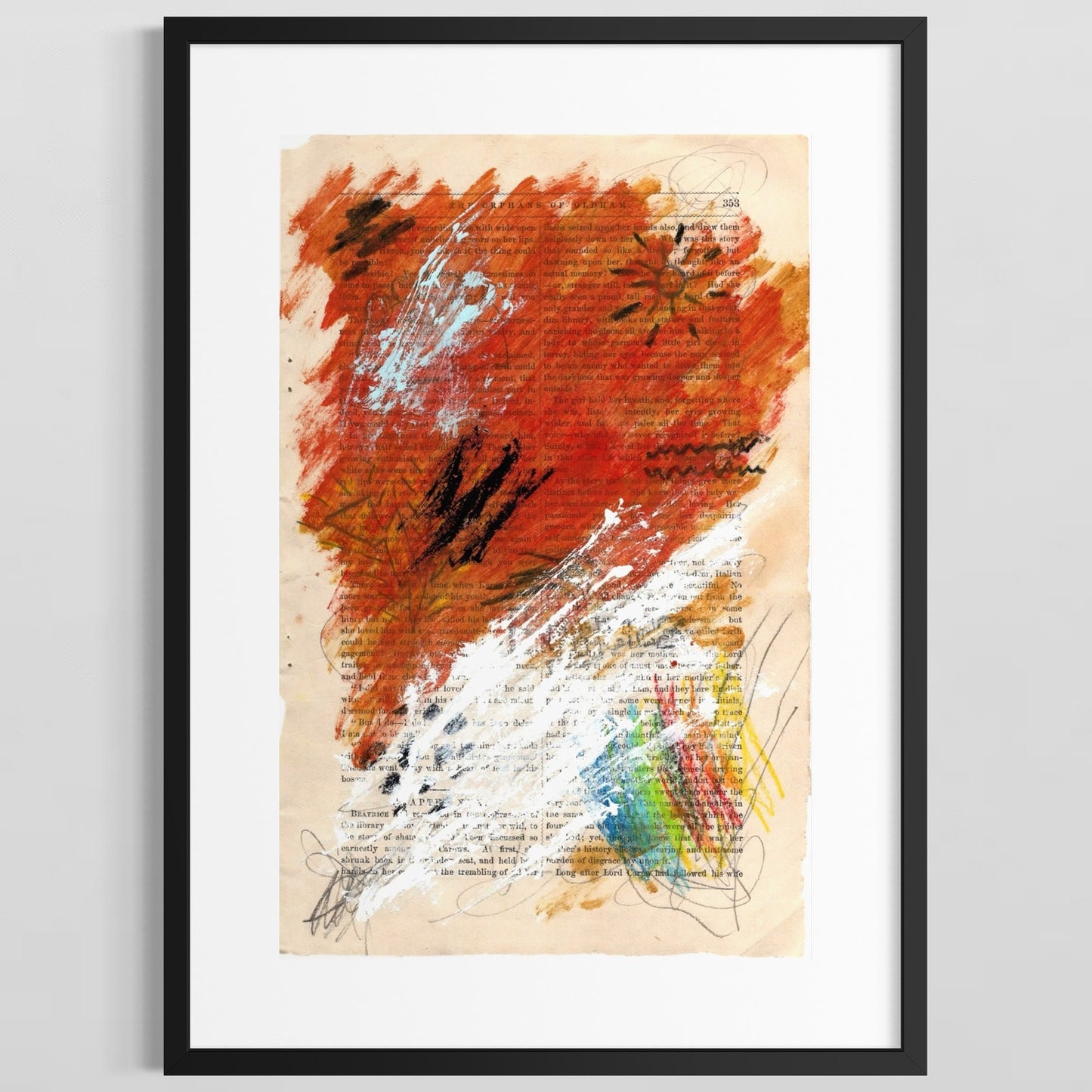 Original Abstract Modern Art Painting on Paper from 1878 Magazine #14 Signed