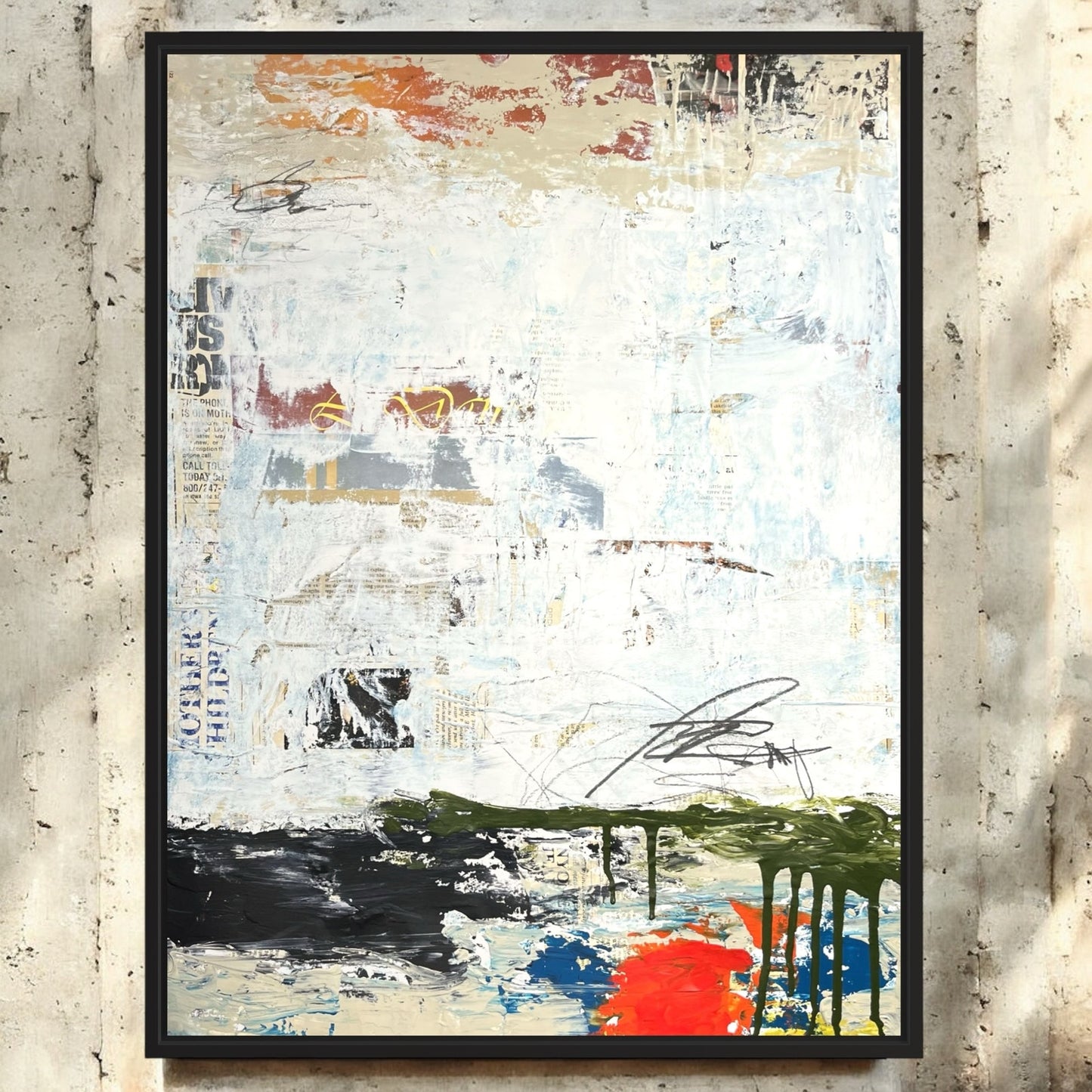 Original Mixed Media Abstract Modern Art Painting 18x24 "Zakuska" Signed