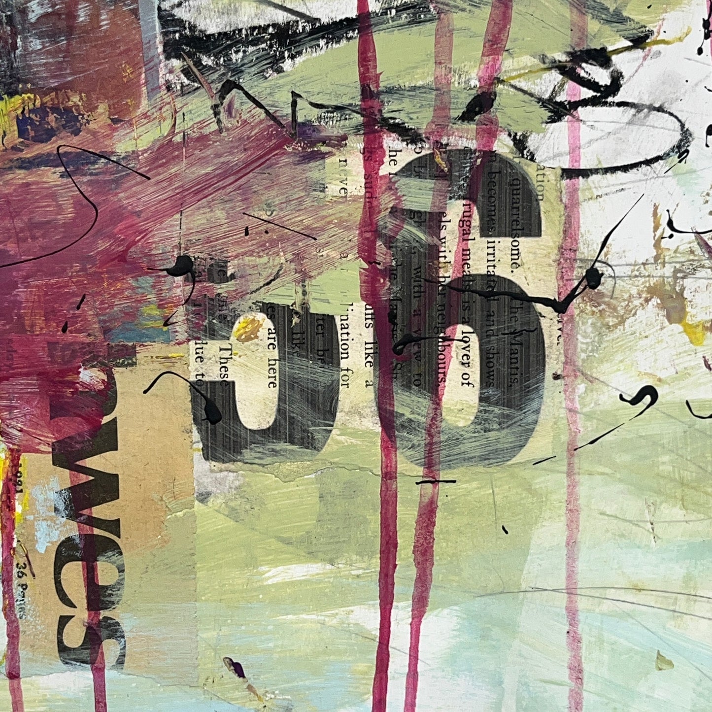 Original Mixed Media Abstract Modern Art Painting 18x24 "Chiliad" Signed