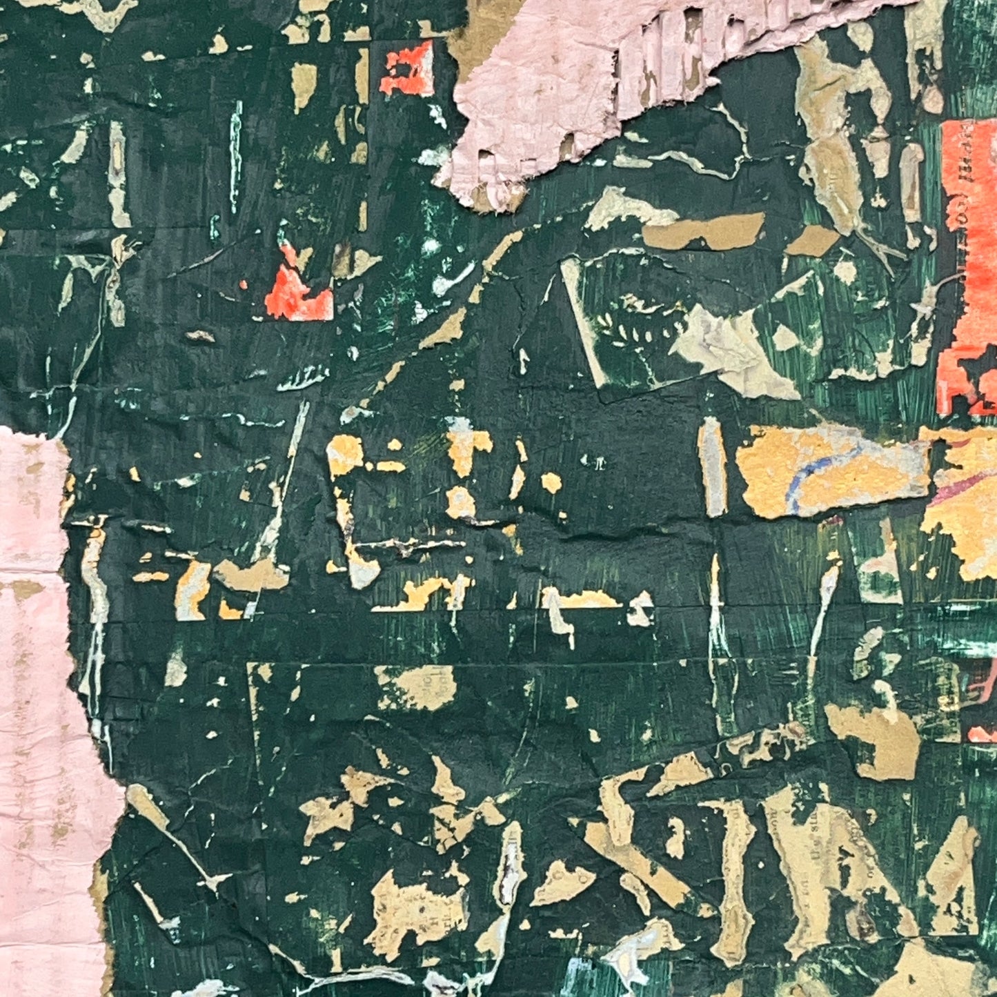 Original Framed Mixed Media Modern Art Collage Painting 12x18 "Avenue"