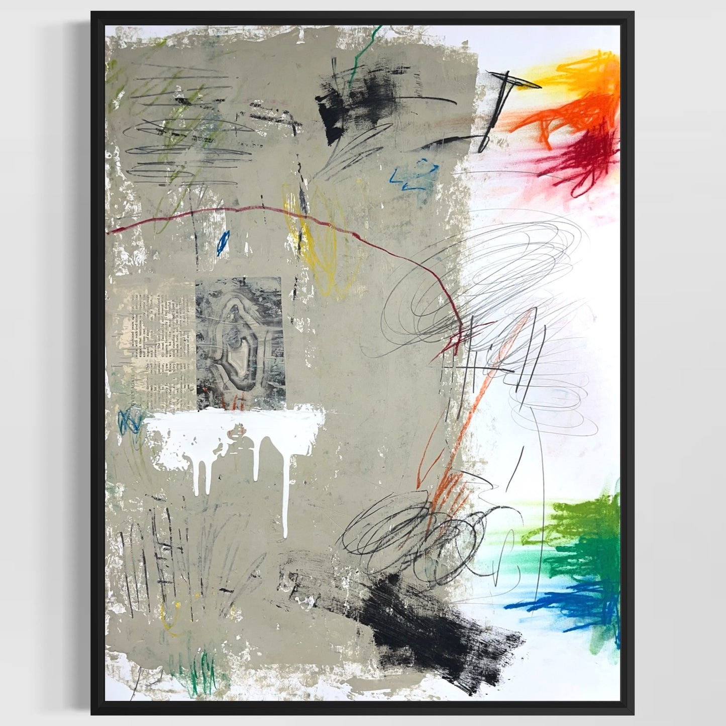 Original Mixed Media Abstract Modern Art Painting 18x24 "Quarrelet" Signed