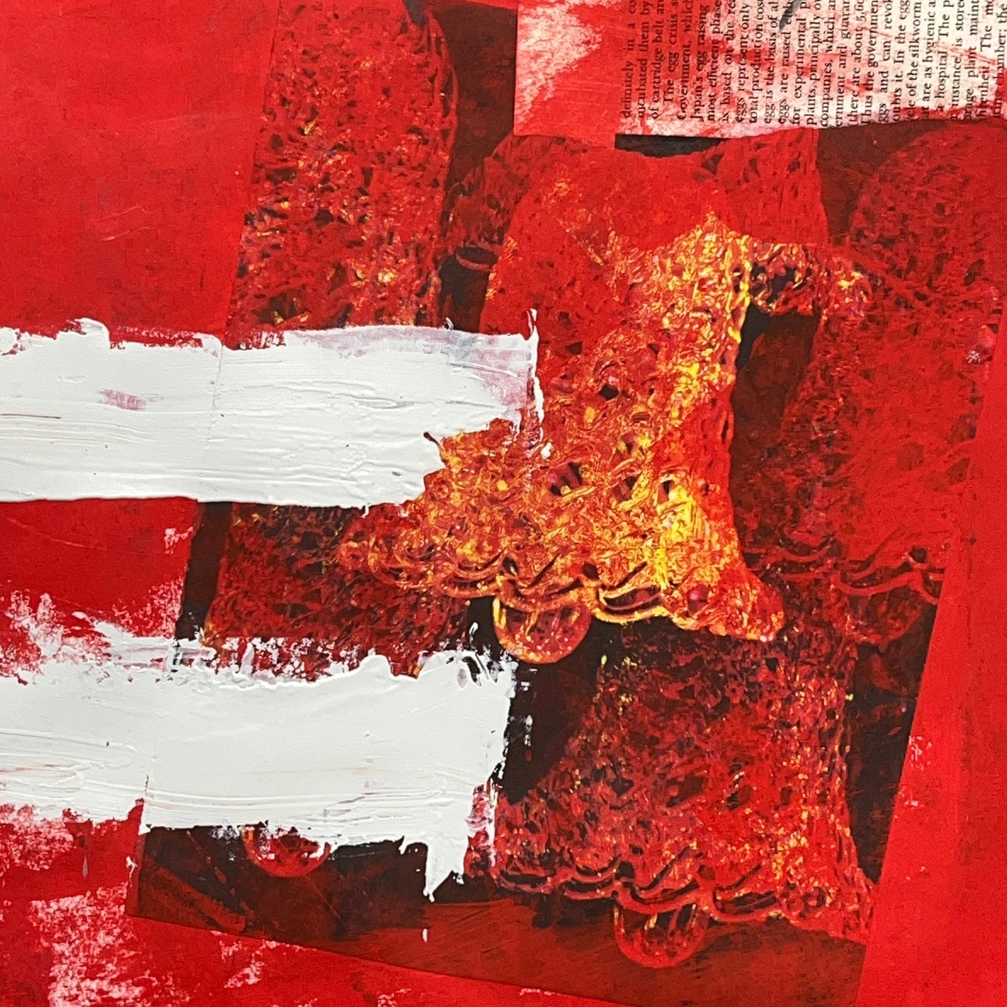 Original Mixed Media Abstract Modern Art Painting 24x36 "Fantassin" Signed