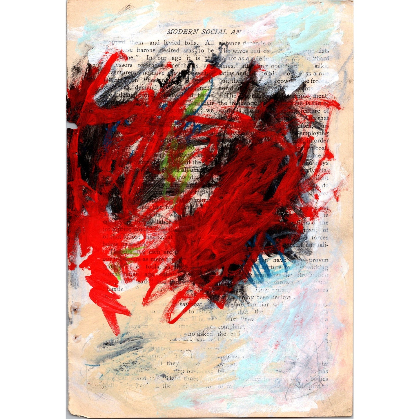Original Abstract Modern Art Painting on Paper from 1902 Magazine #1 Signed