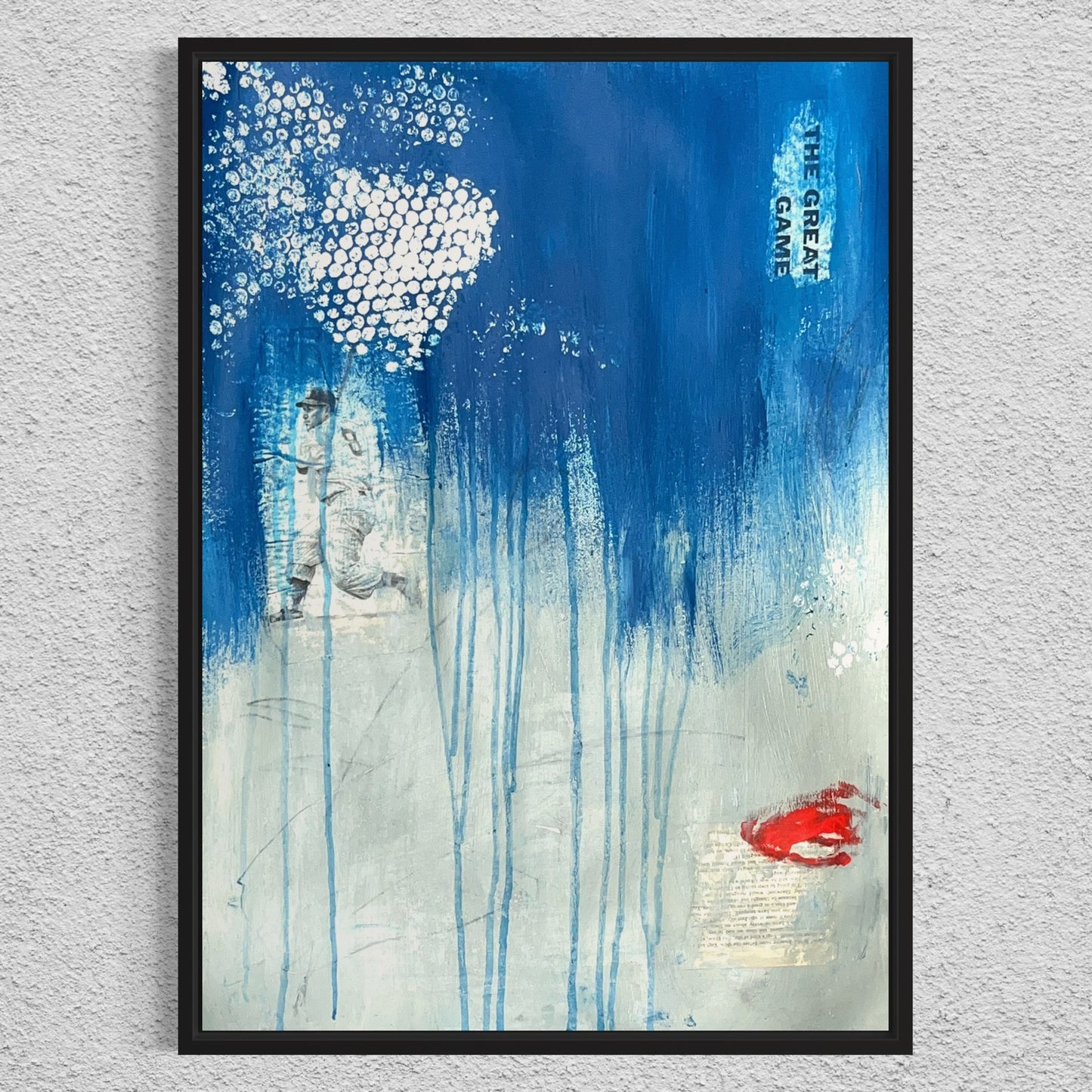 Original Mixed Media Abstract Art Painting 18x24 “Baseball, The Great Game"