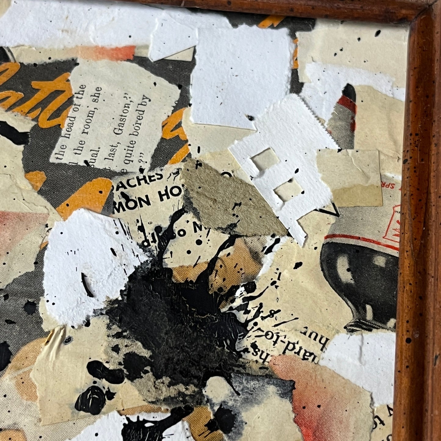 Original Framed Mixed Media Abstract Art Collage 11x13 "Bug-A-Boo"