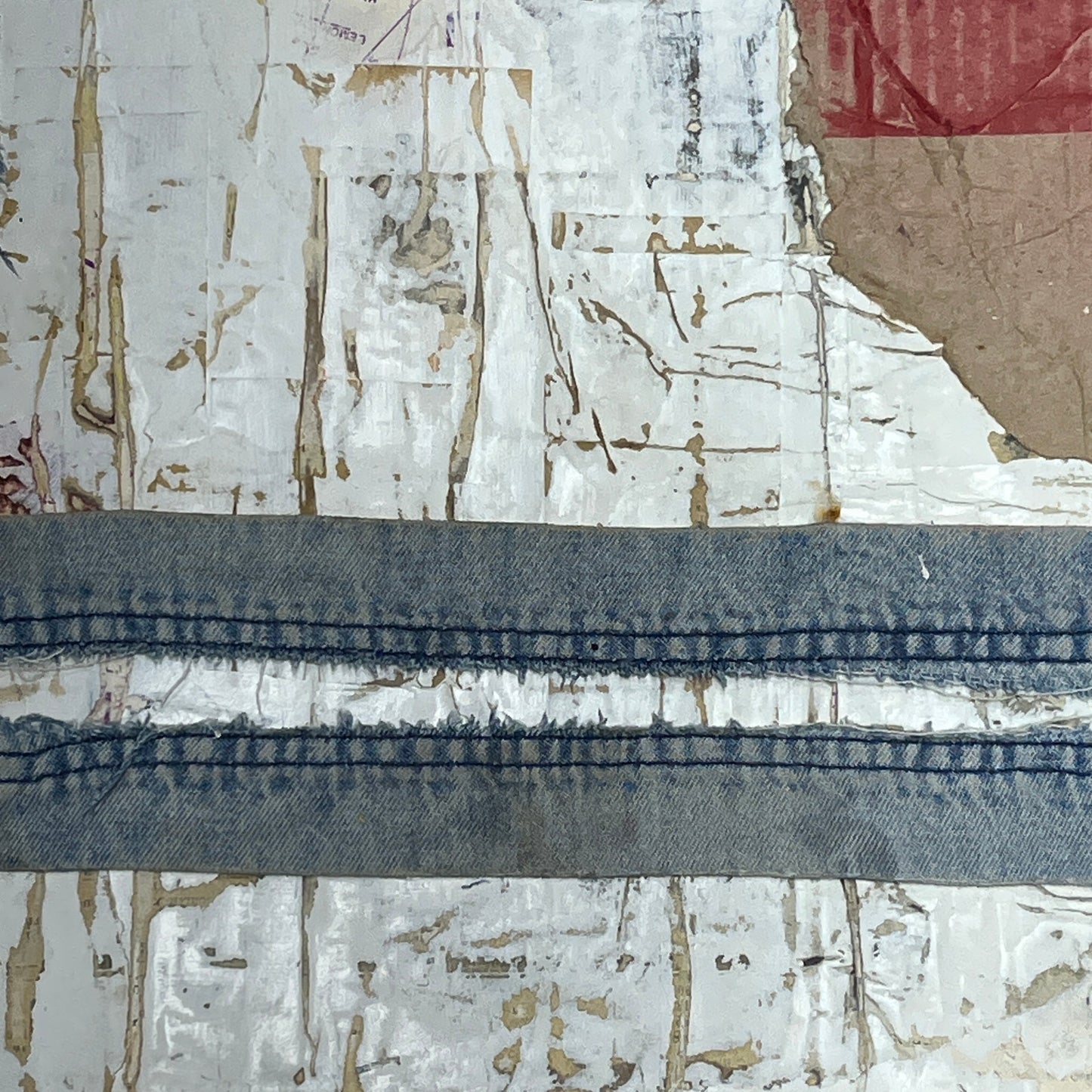 Original Mixed Media Modern Art Collage Painting 18x24 "Radiation"