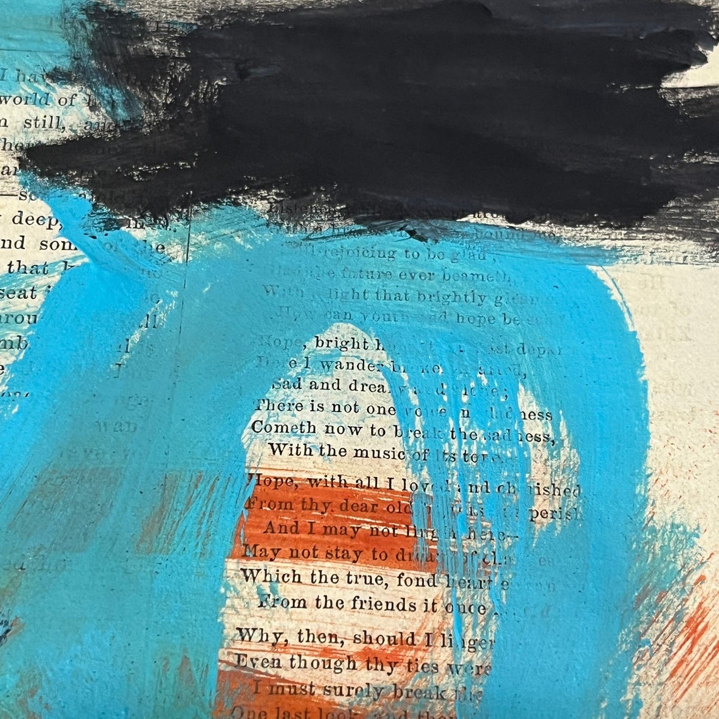 Original Mixed Media Abstract Art Painting 6x9.75” on 1861 Paper Signed #14