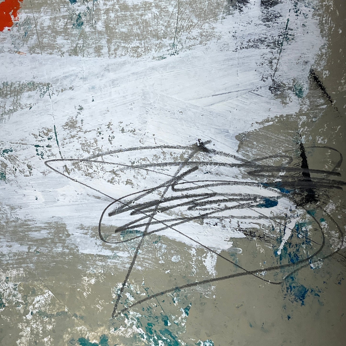 Original Mixed Media Abstract Modern Art Painting 18x24 "Zucchetto" Signed