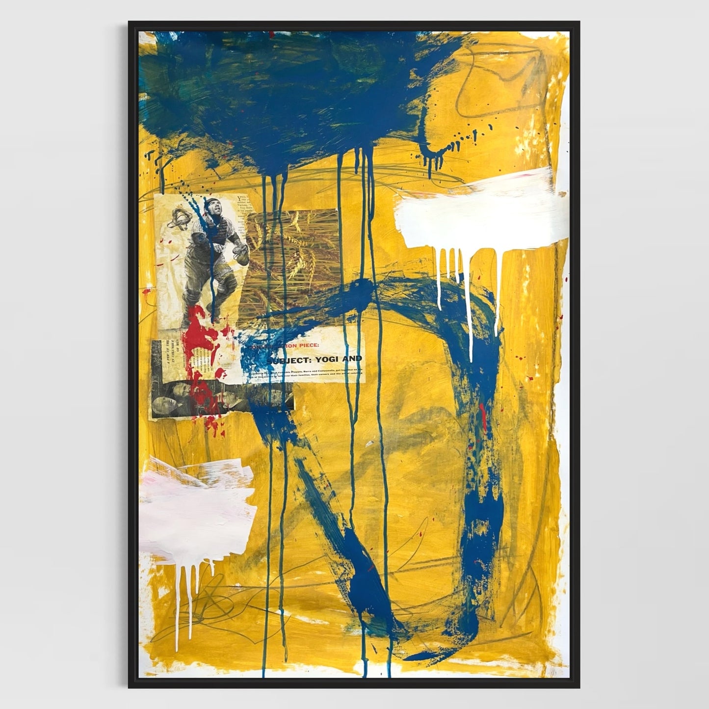 Original Mixed Media Abstract Modern Art Painting 24x36 "Subject: Yogi" Signed