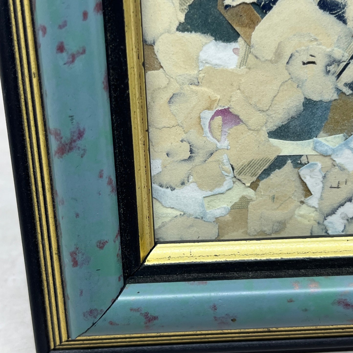 Original Framed Mixed Media Art Collage 5x7 "Periodic" TH2