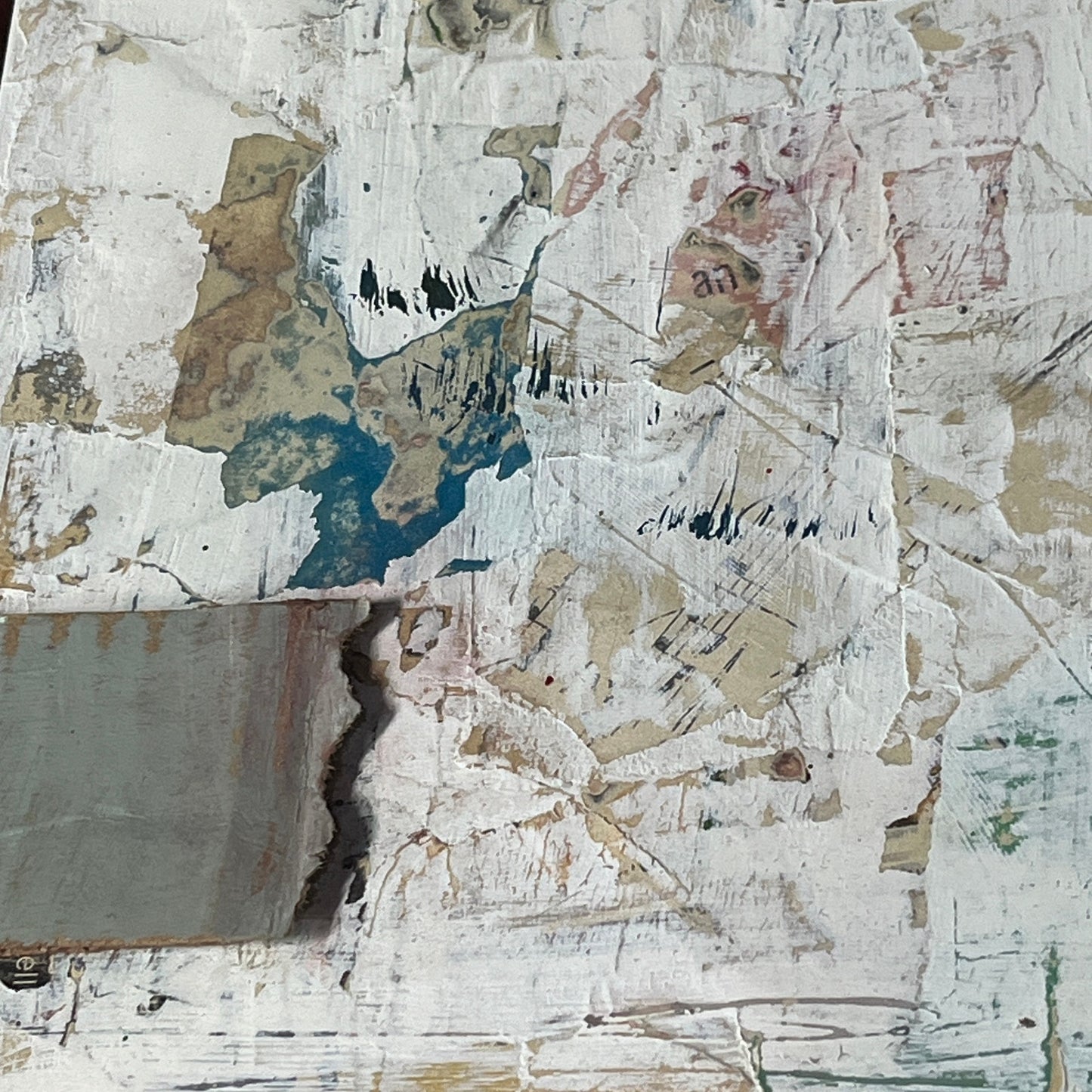 Original Mixed Media Abstract Art Collage Painting 11x14 "Fissure"