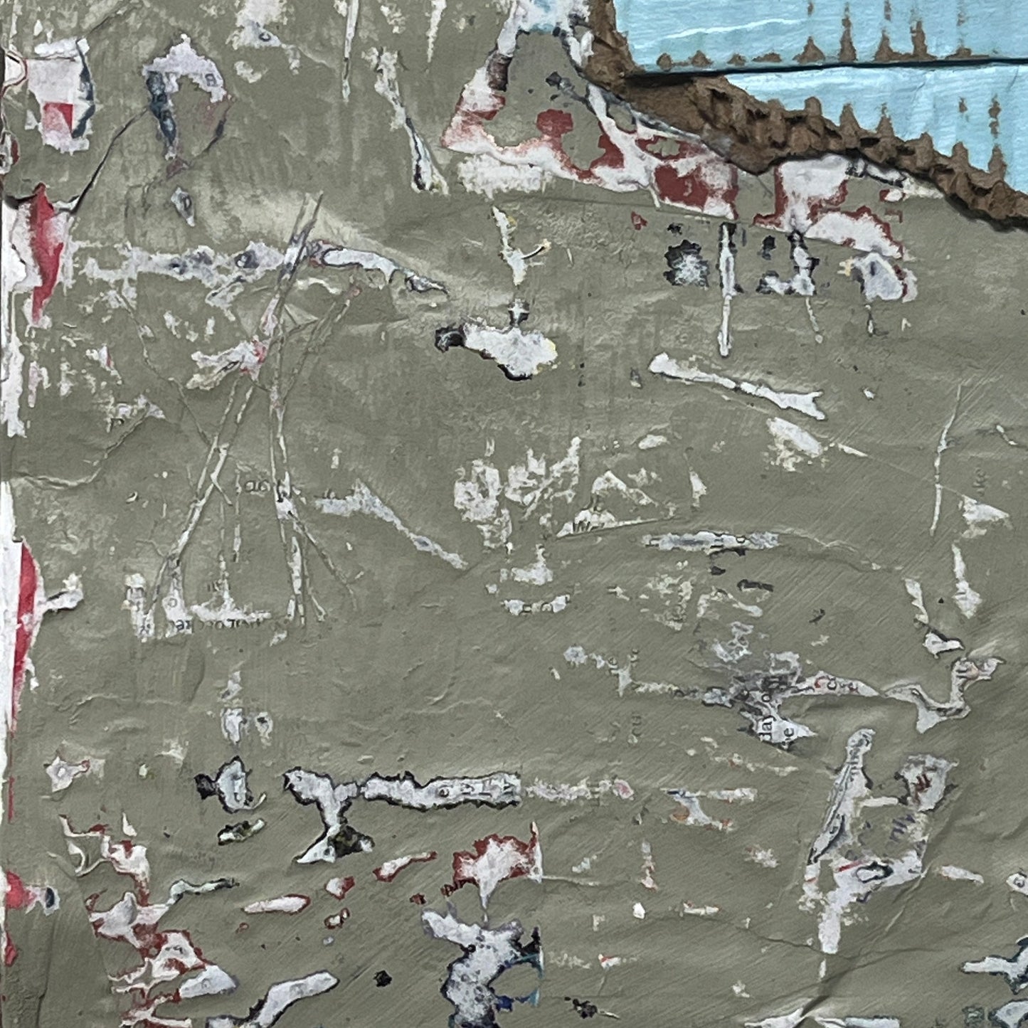 Original Framed Mixed Media Modern Art Collage Painting 12x18 "Archipelago"
