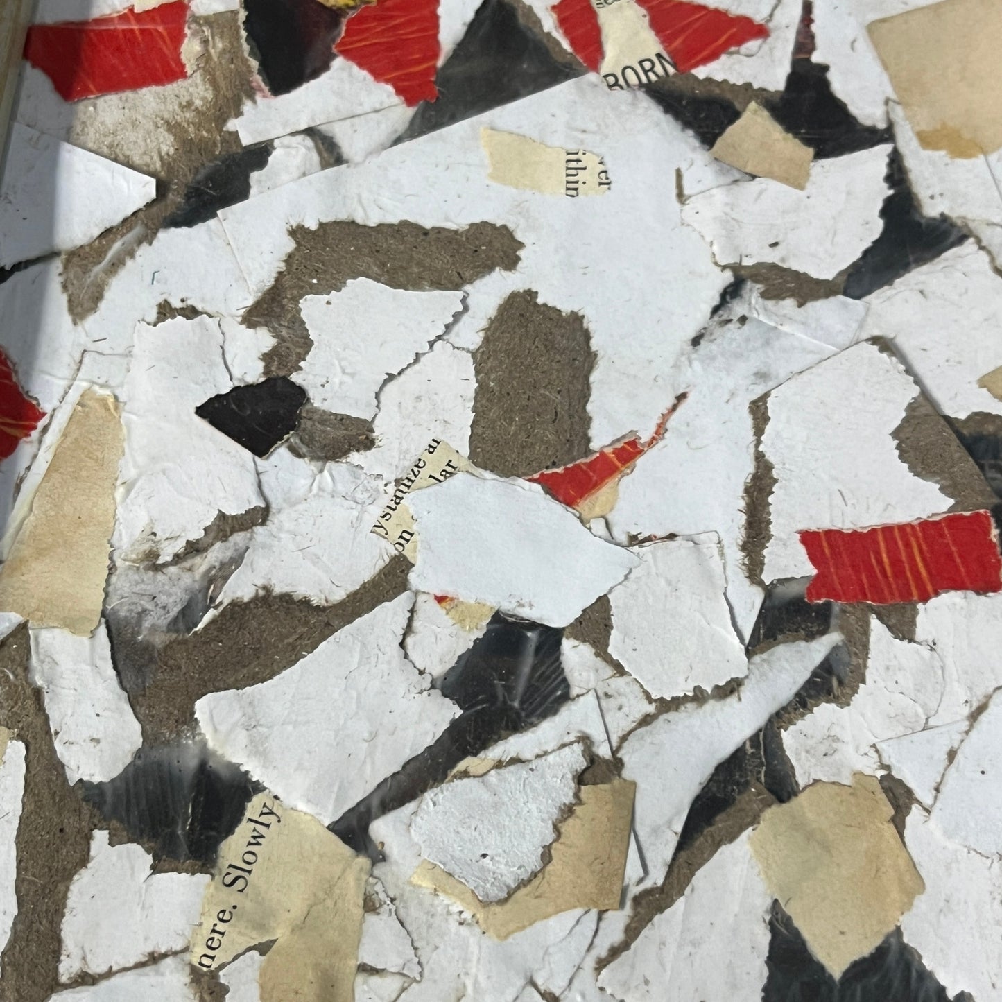 Original Framed Mixed Media Abstract Art Collage 11x13 "Center of the Earth II"