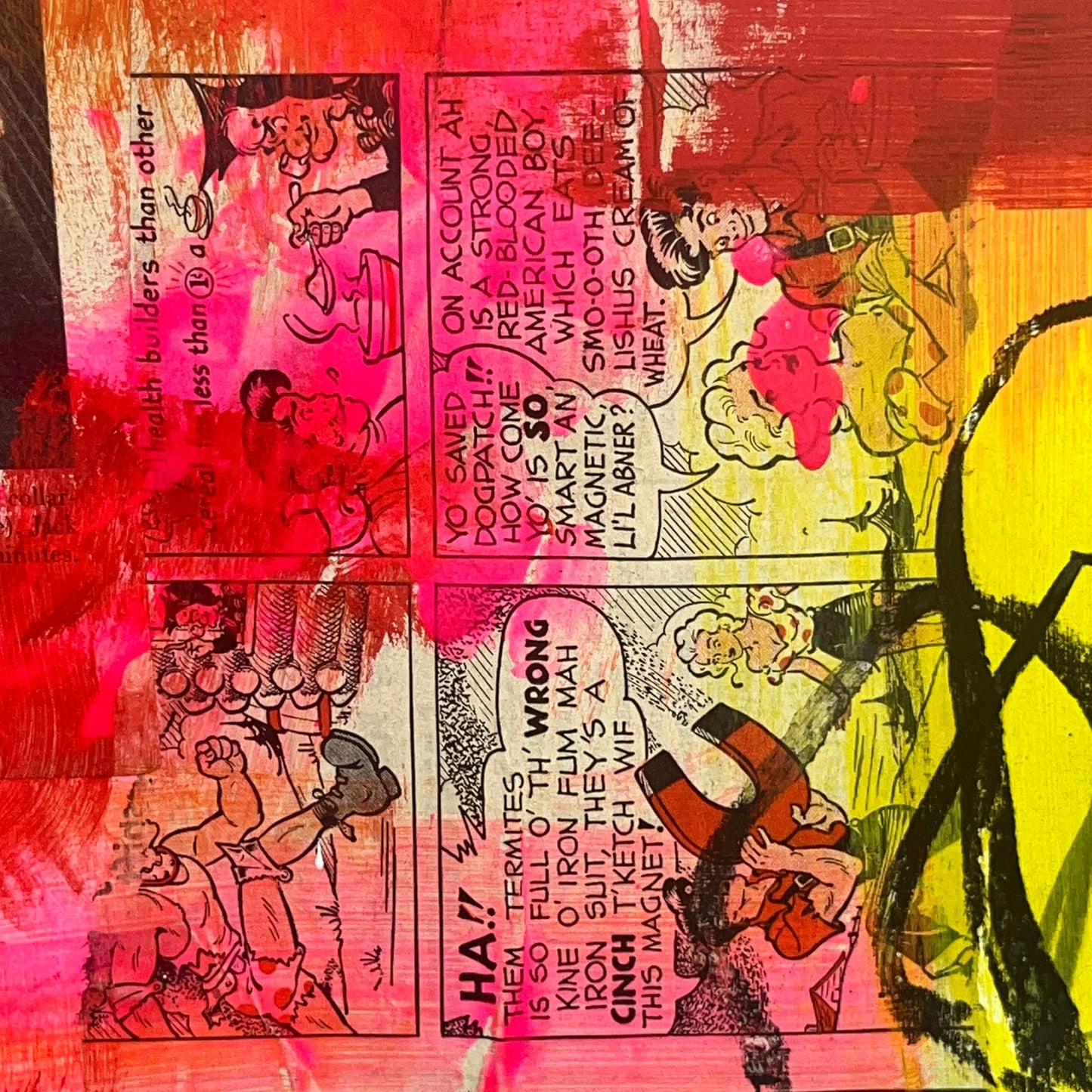 Original Mixed Media Abstract Modern Art Painting 18x24 "Pyrrhous" Signed