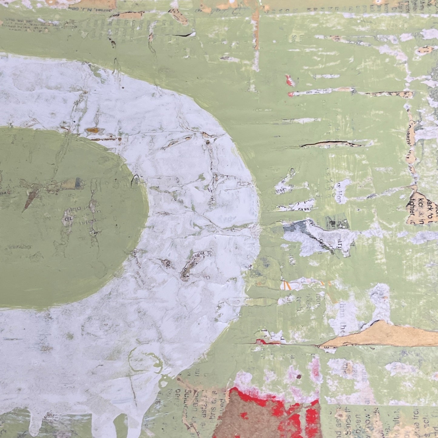Original Framed Mixed Media Modern Art Collage Painting 12x18 "Assibilate"