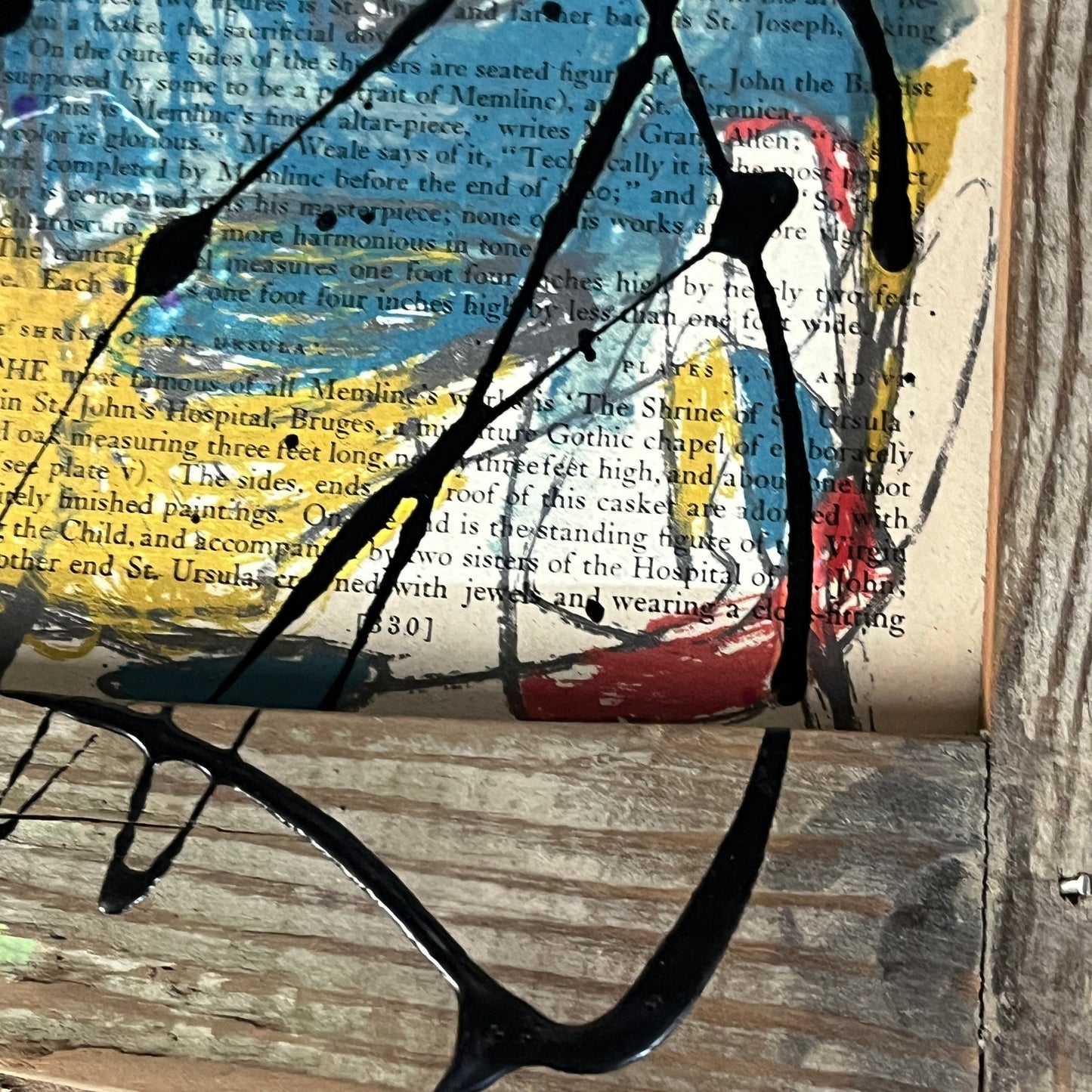 Original Framed Mixed Media Abstract Art Painting 6x9 "Incongruous"