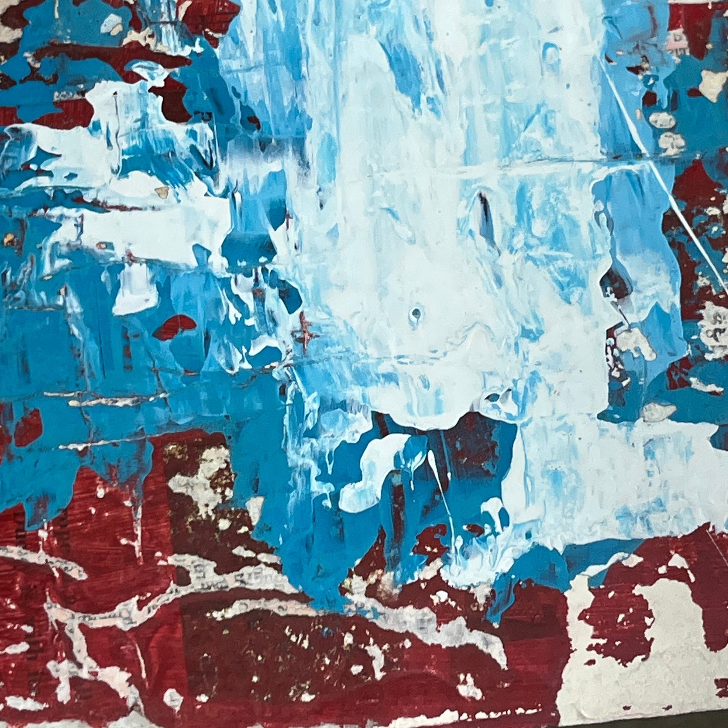 Original Framed Mixed Media Modern Art Collage Painting 12x18 "Arc"