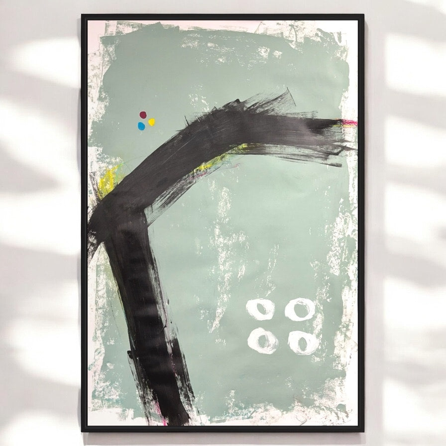 Original Mixed Media Abstract Modern Art Painting 24x36 "Huitain" Signed