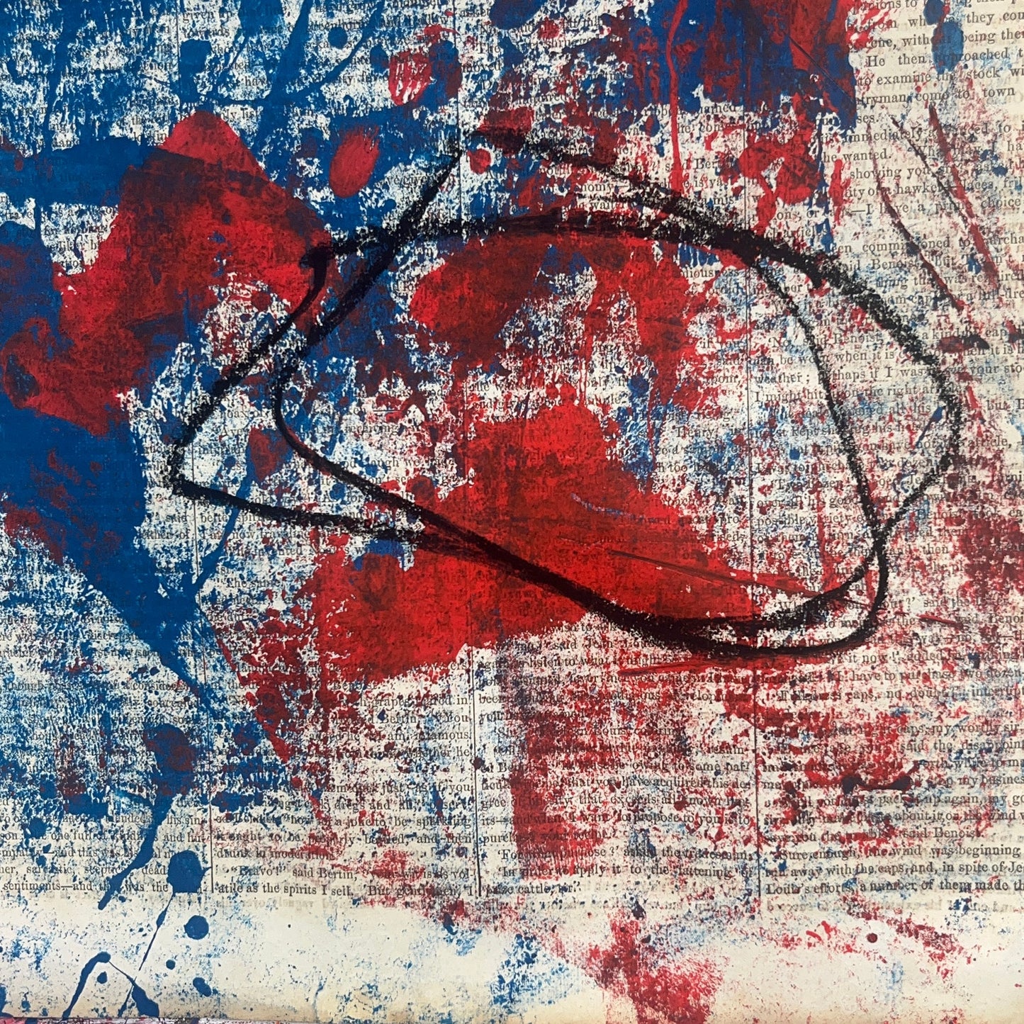 Original Mixed Media Abstract Modern Art Painting 11x16 "Portland 1855" Signed
