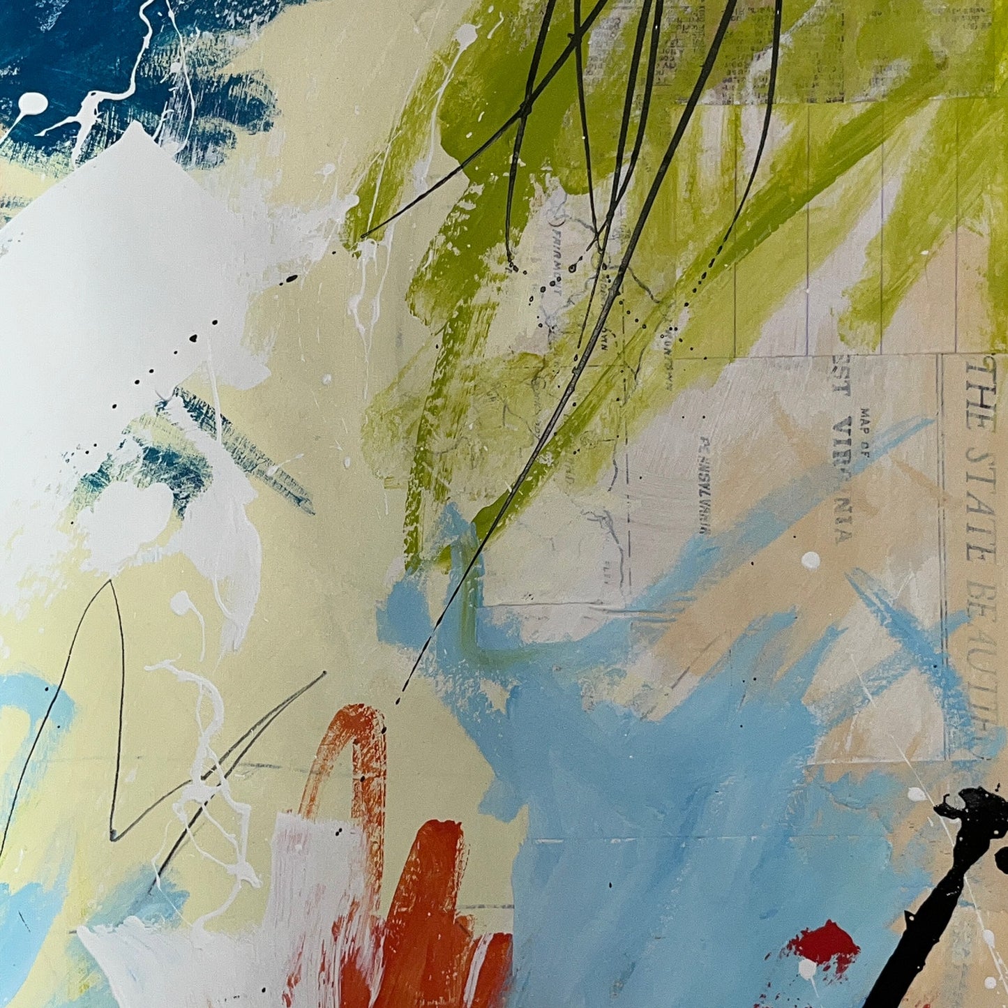 Original Mixed Media Abstract Modern Art Painting 18x24 "Seriate" Signed