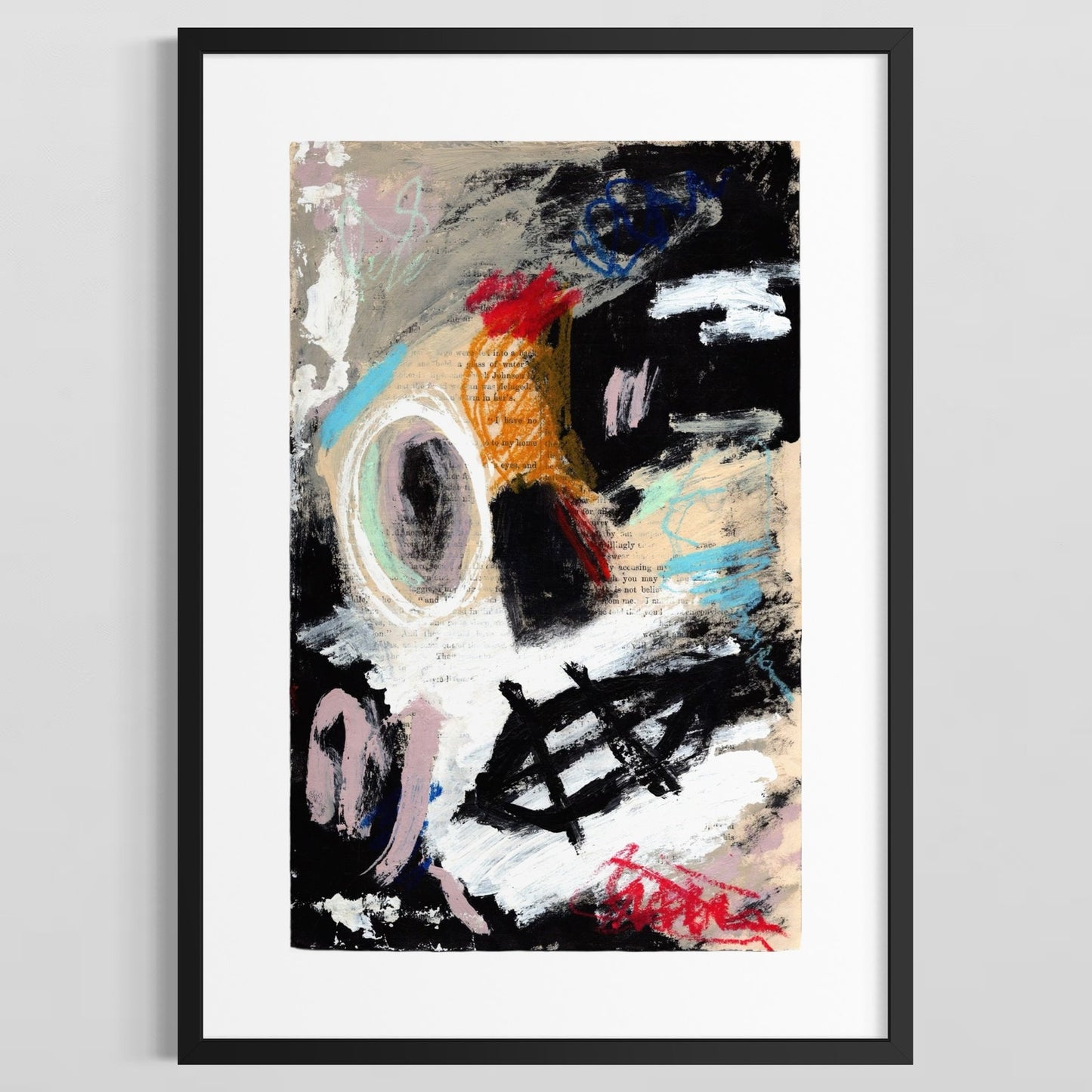 Original Abstract Modern Art Painting on Paper from 1878 Magazine #6 Signed