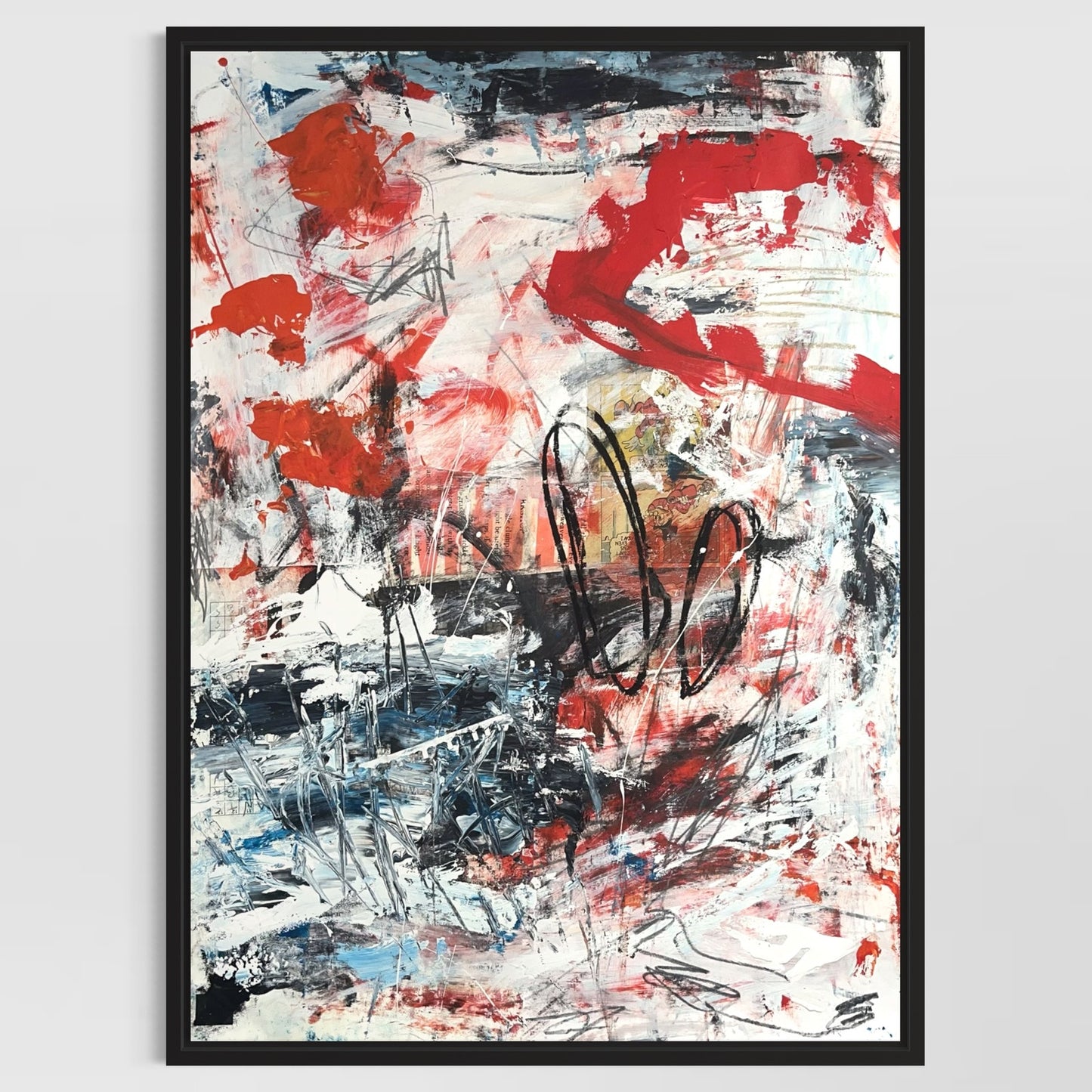 Original Mixed Media Abstract Modern Art Painting 18x24 "Vettura" Signed